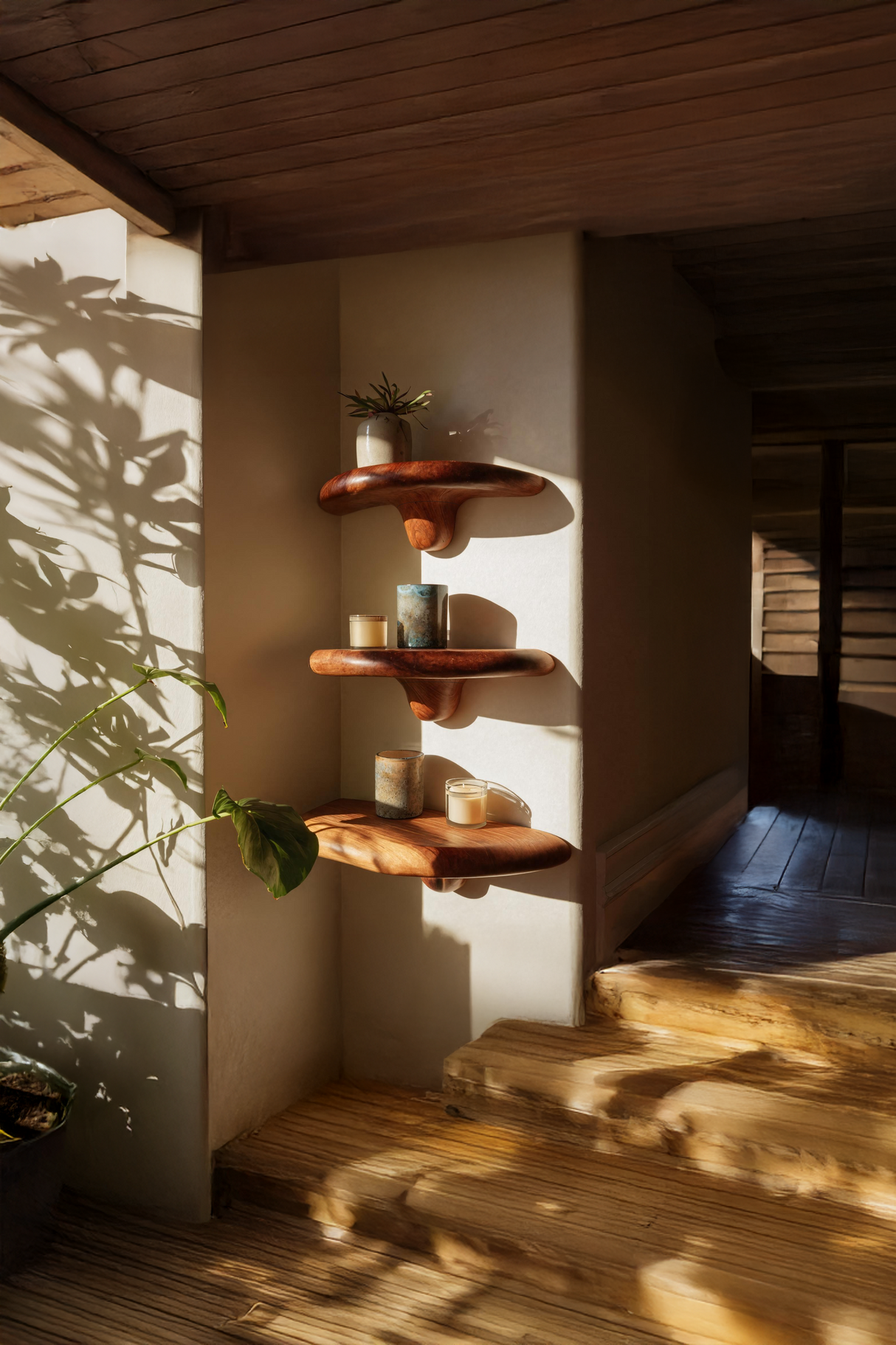 Modern Live Edge Mushroom Shelf For Elegant Furniture Decor