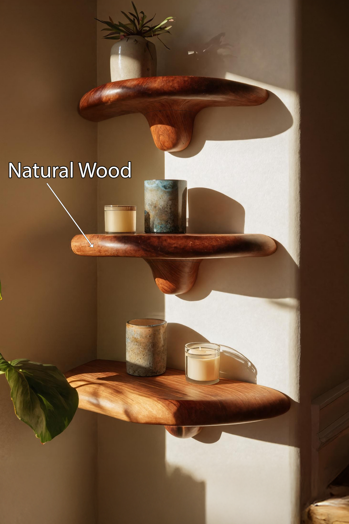 Modern Live Edge Mushroom Shelf For Elegant Furniture Decor