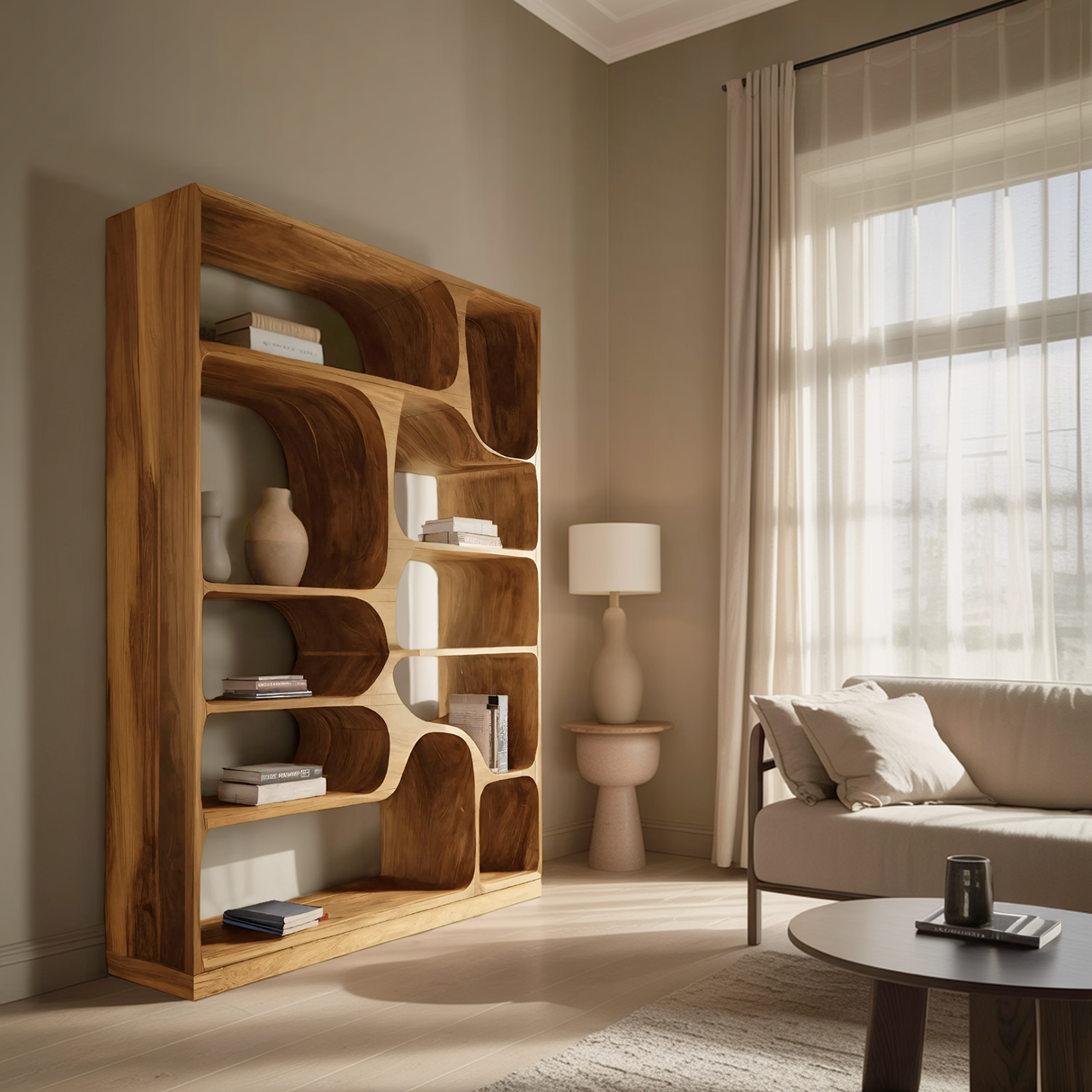 Artistic Bookcase For Living Room Or Bedroom