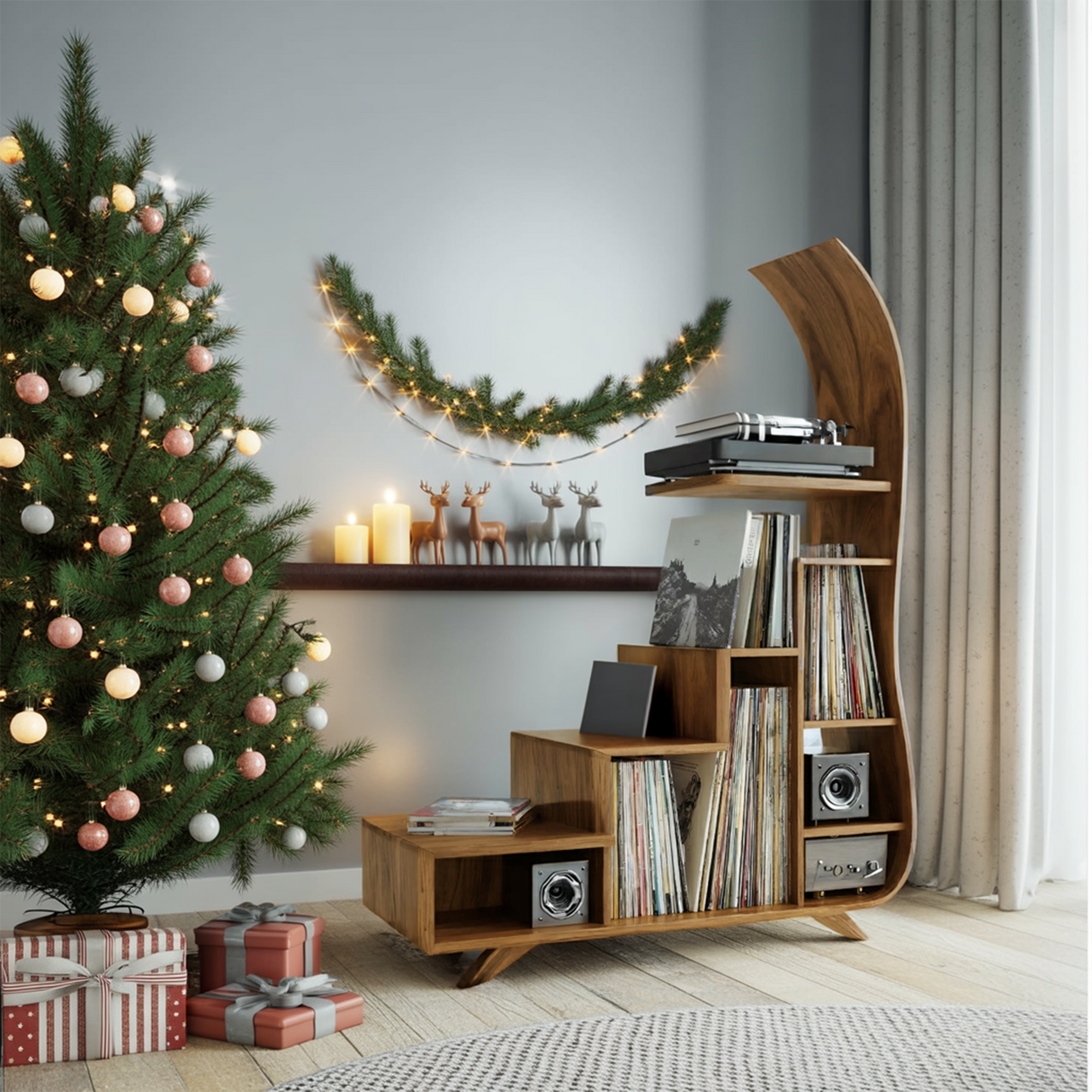 Mid Century Record Stand For Furniture Decor Holiday Edition