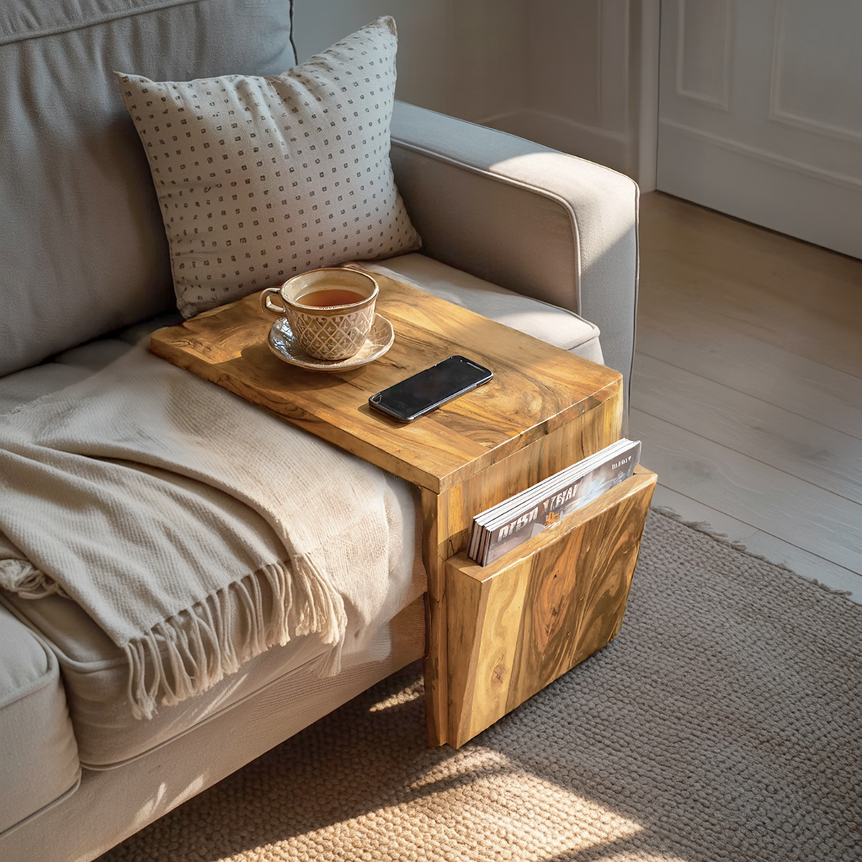 Modern Wooden Armrest For Cozy Living Room Style