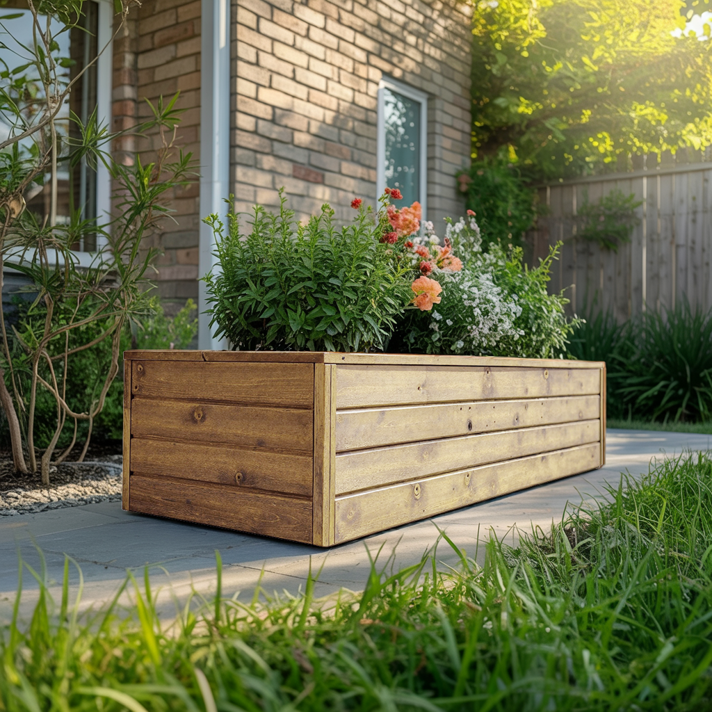 Stylish Solid Wood Planter Box For Garden Use