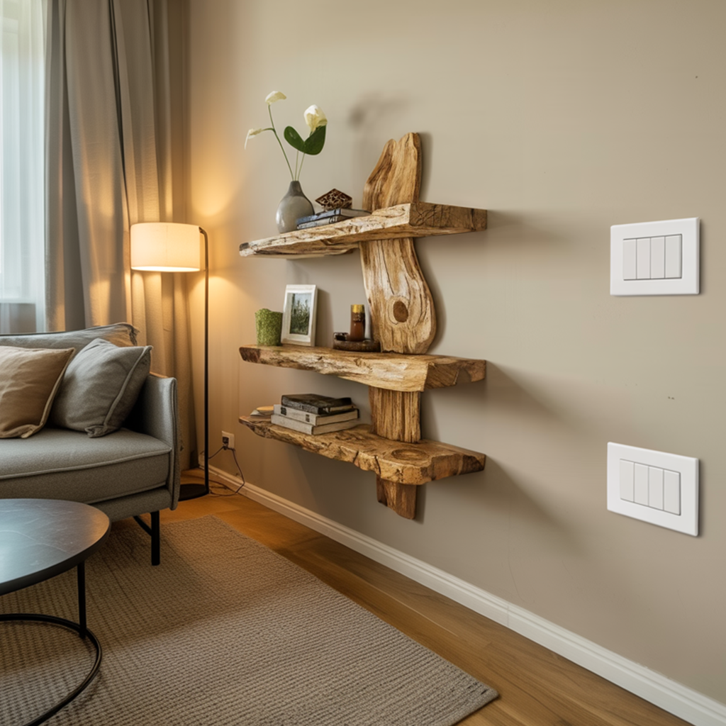 Rustic Wall Shelf For Bedroom Or Reading Corner Display