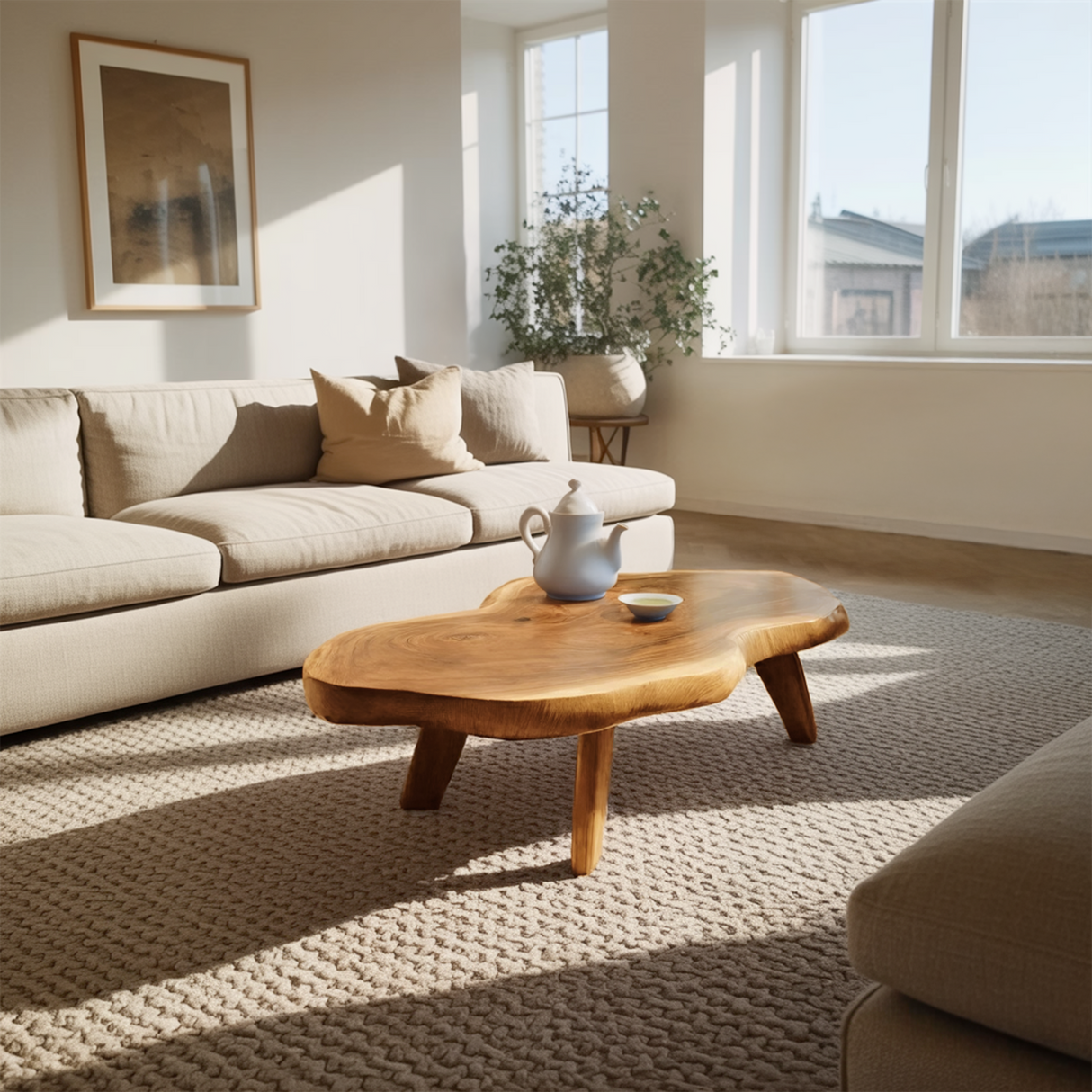 Farmhouse Solid Wood Coffee Table For Living Room Furniture