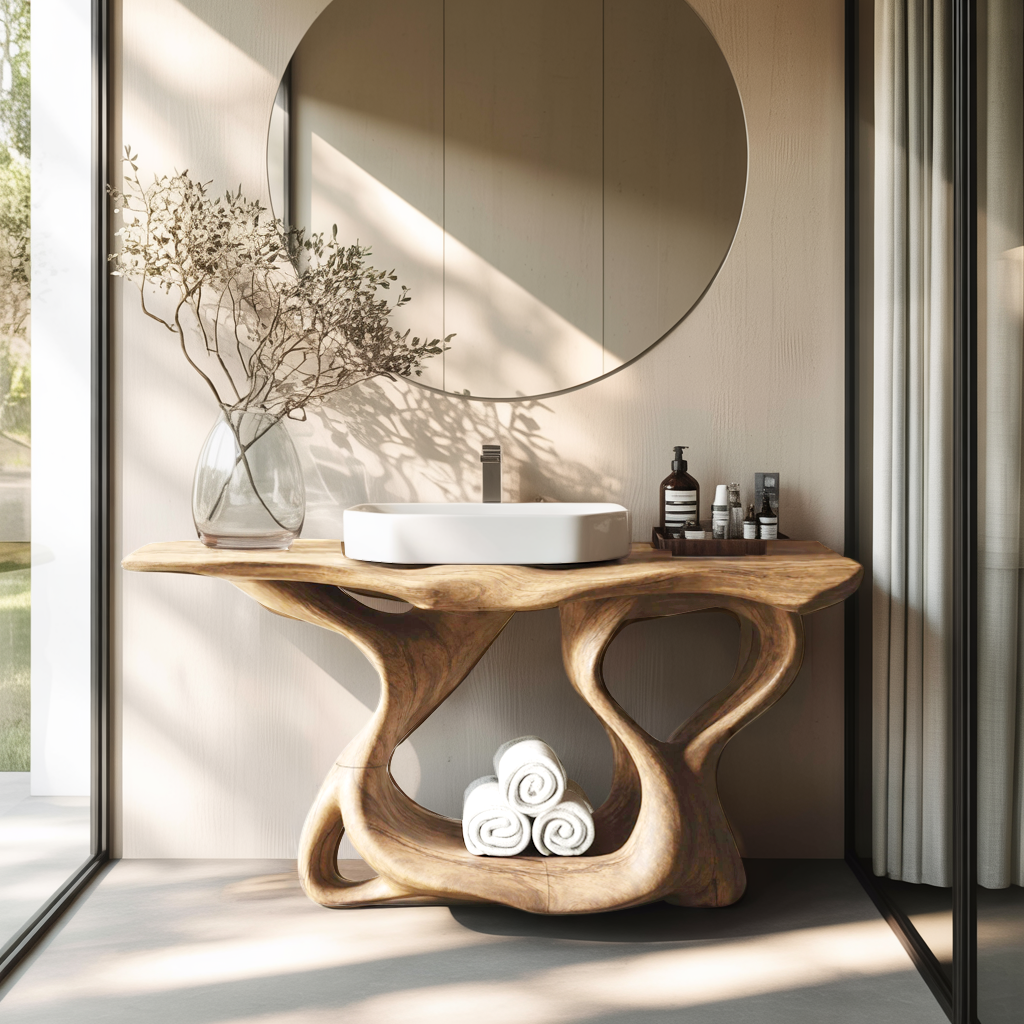 Rustic Solid Wood Vanity For Bathroom Furniture Decor