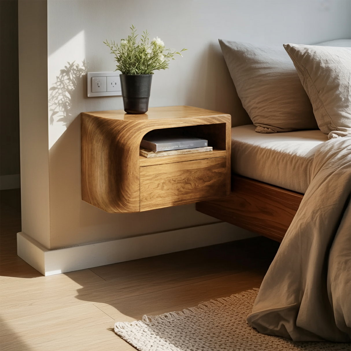 Modern Floating Nightstand For Bedroom