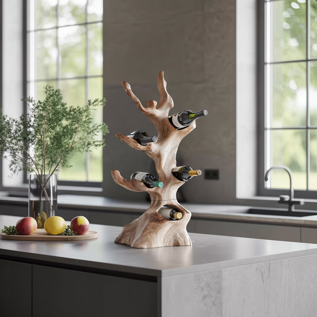 Farmhouse Wine Stand For Kitchen Wine Display Rack