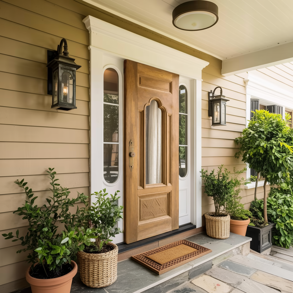 Elegant Vintage Carved Wood Door For Entryway And Living Room
