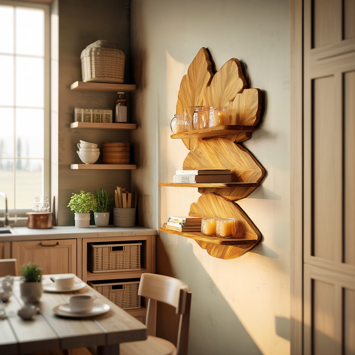 Modern Live Edge Floating Shelf For Bedroom Wall Decor Storage