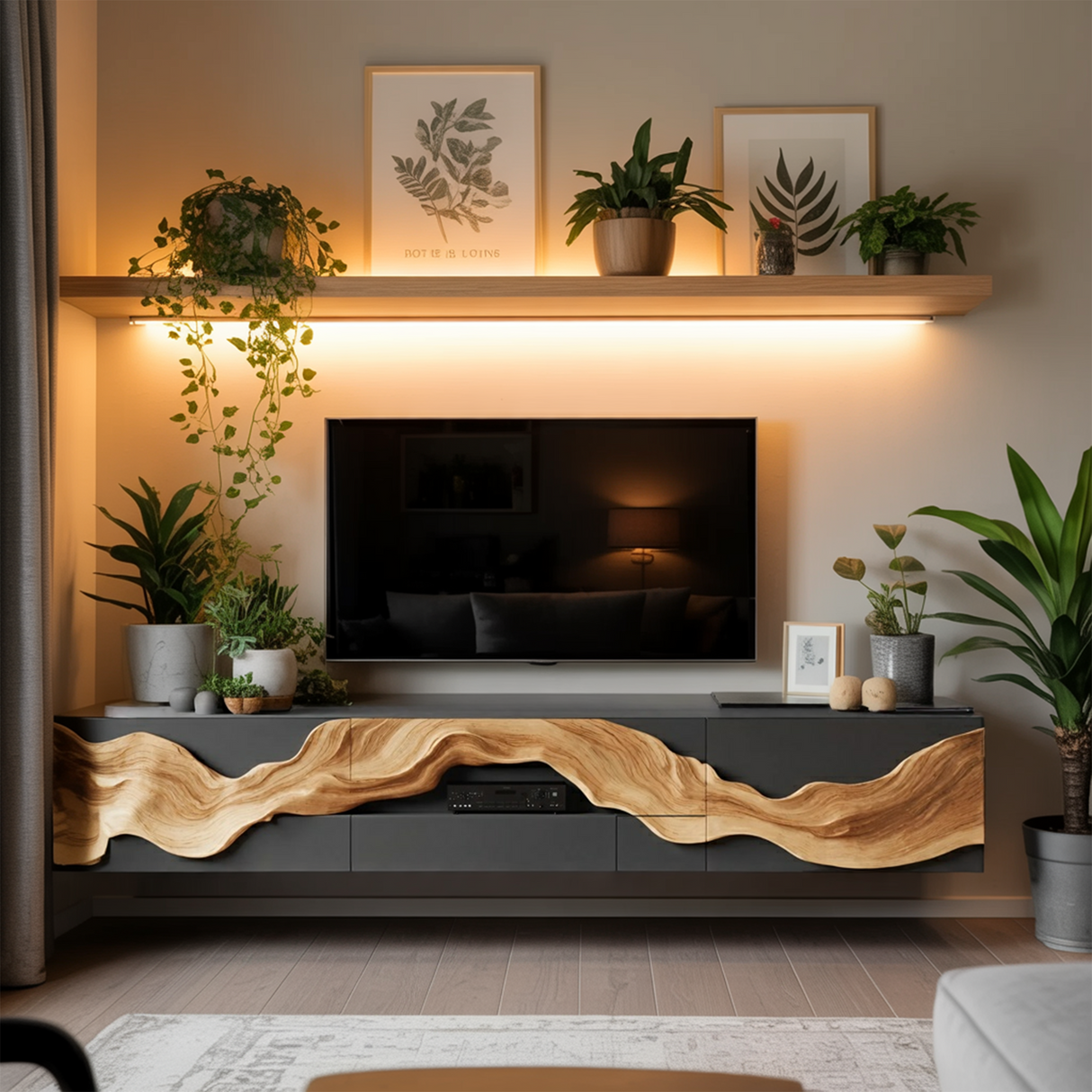 Handcrafted Wooden TV Cabinet For Furniture Decor