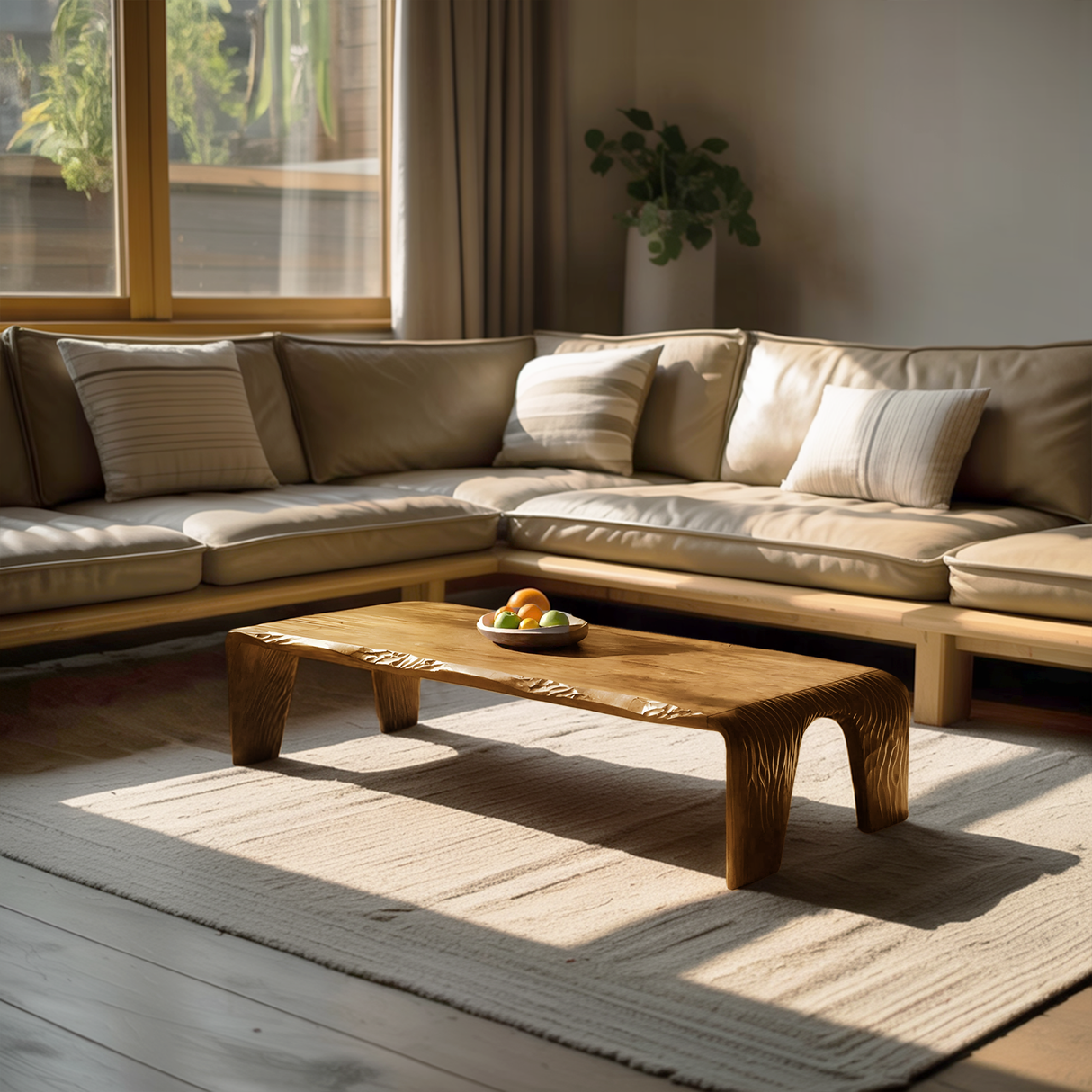 Farmhouse Handcrafted Live Edge Table For Living Room Decor