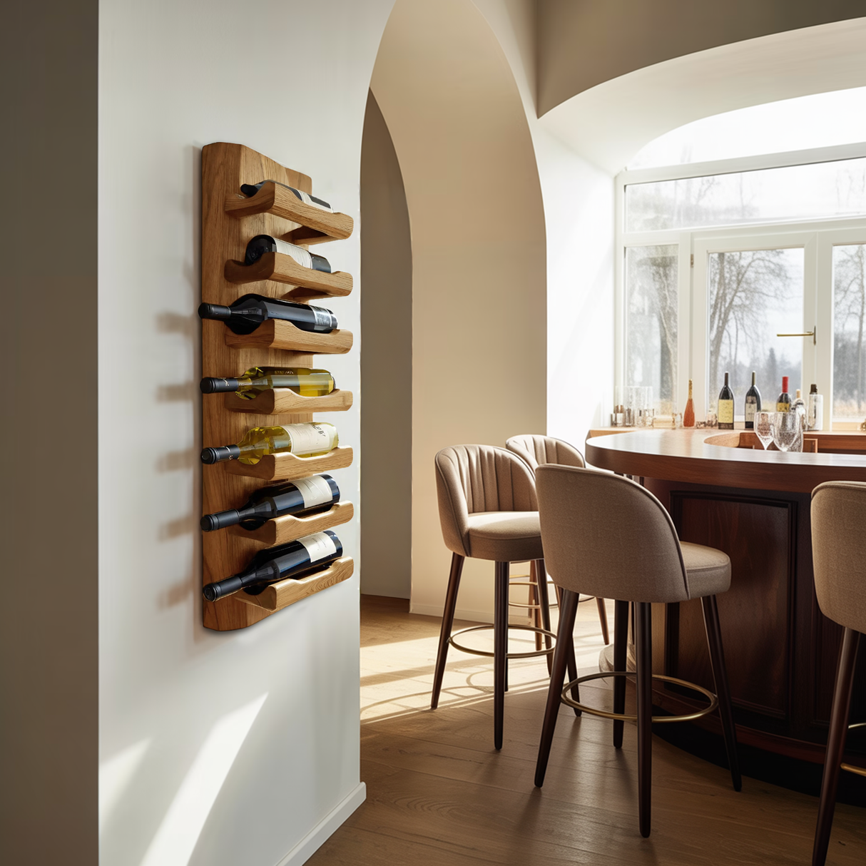 Modern Wall Wine Rack For Minimal Home Decor
