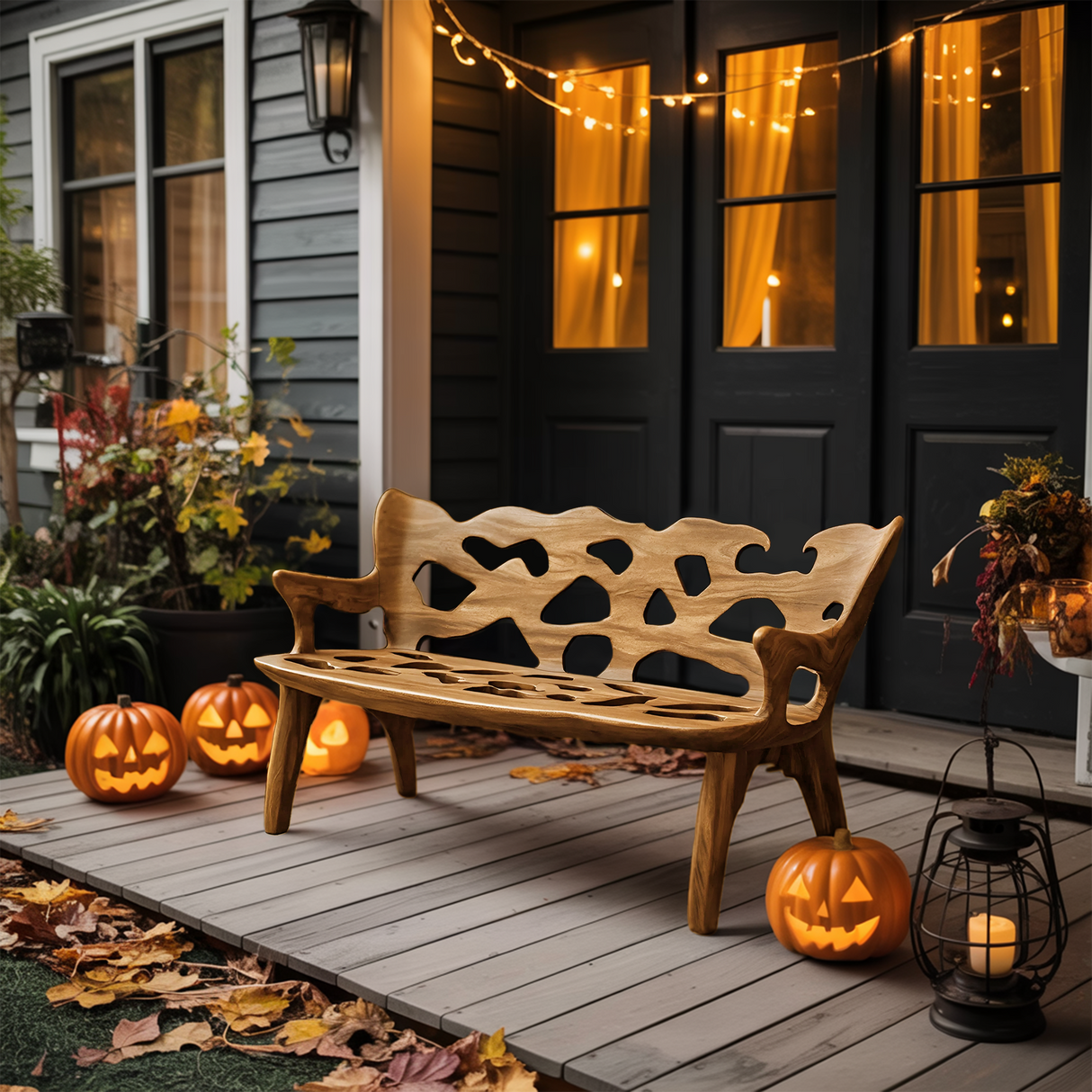 Mid Century Wooden Bench For Living Room Furniture Decor