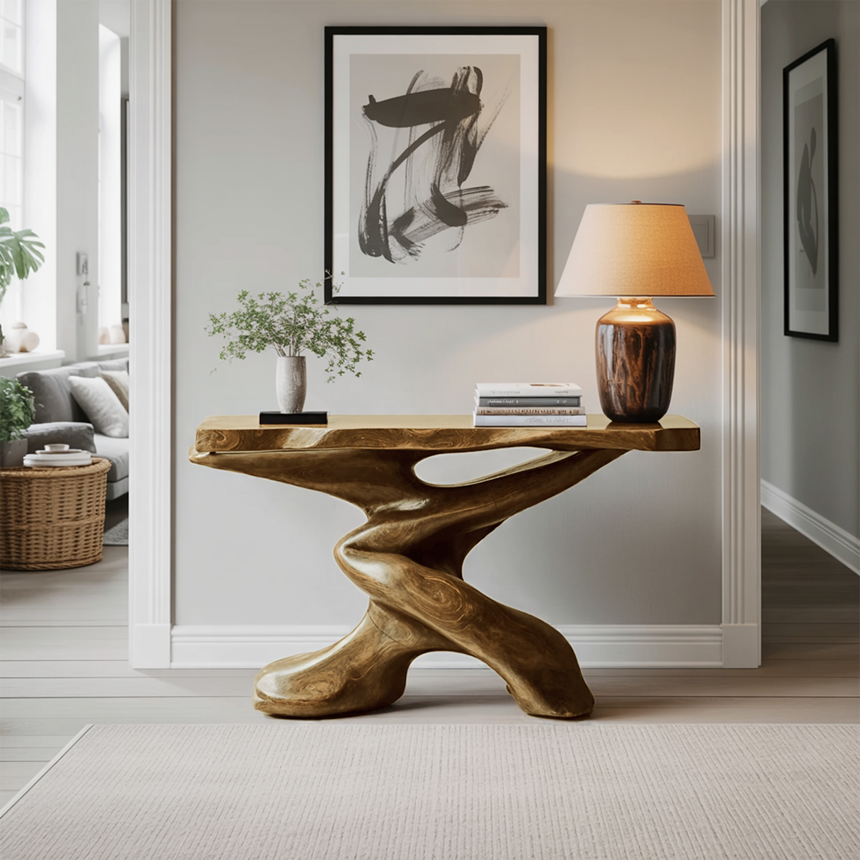 Rustic Farmhouse Console Table Entryway Design