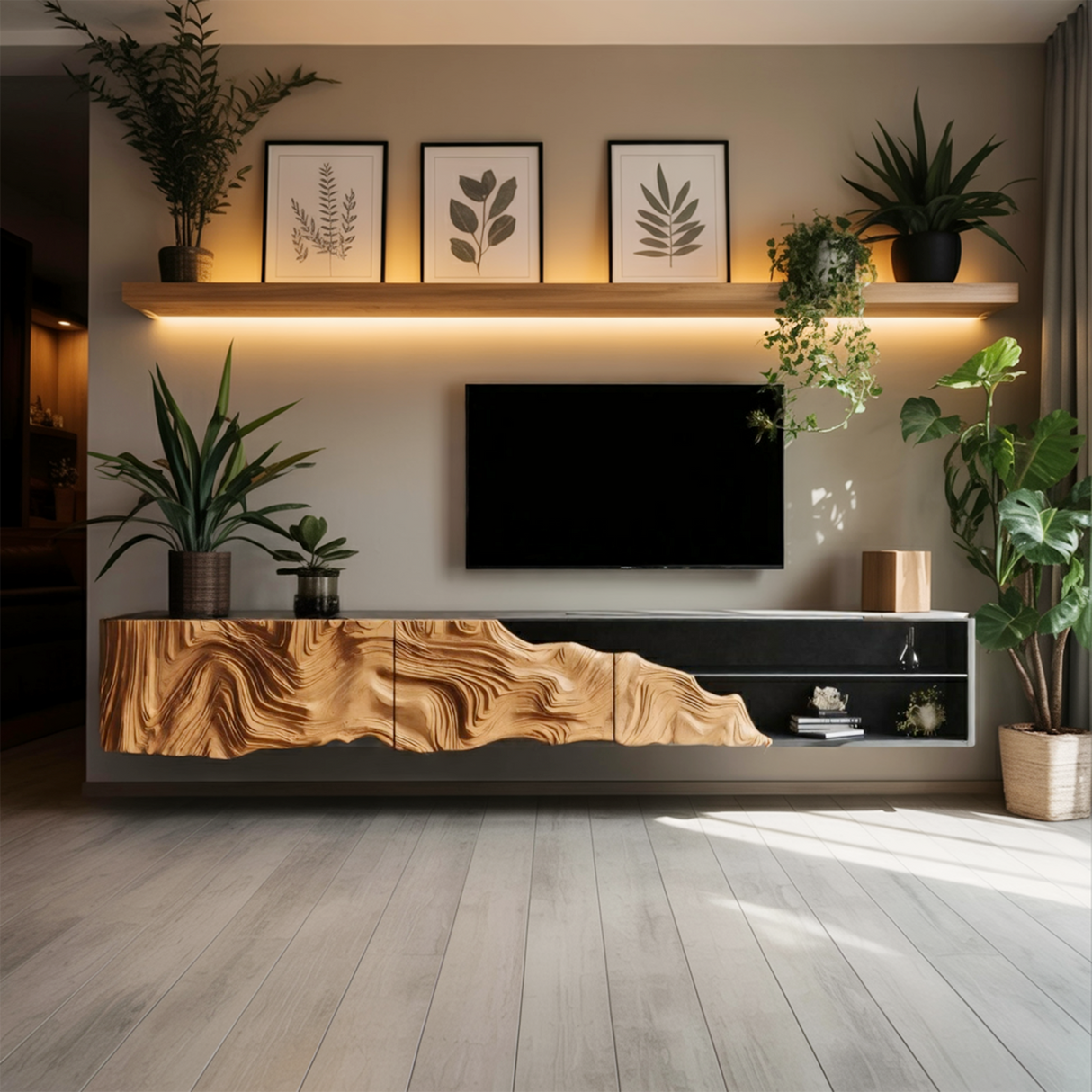 Handcrafted Rustic TV Stand For Entryway Setup