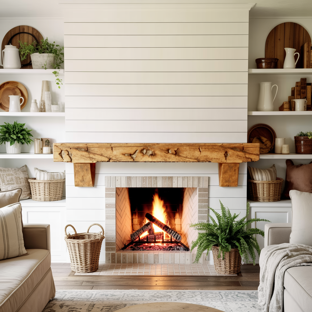 Rustic Fireplace Mantel Beam For Cozy Living Room Decor