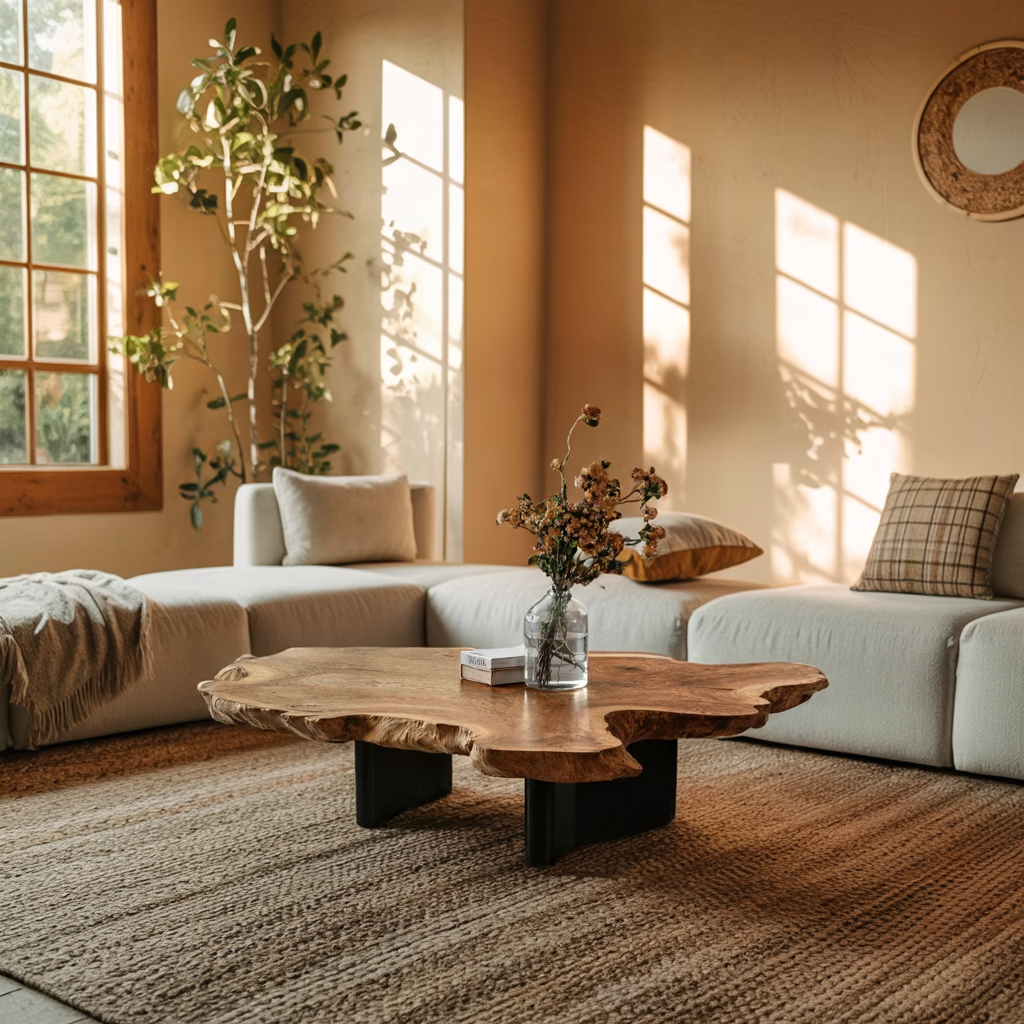 Mid Century Coffee Table For Natural Wood Interior