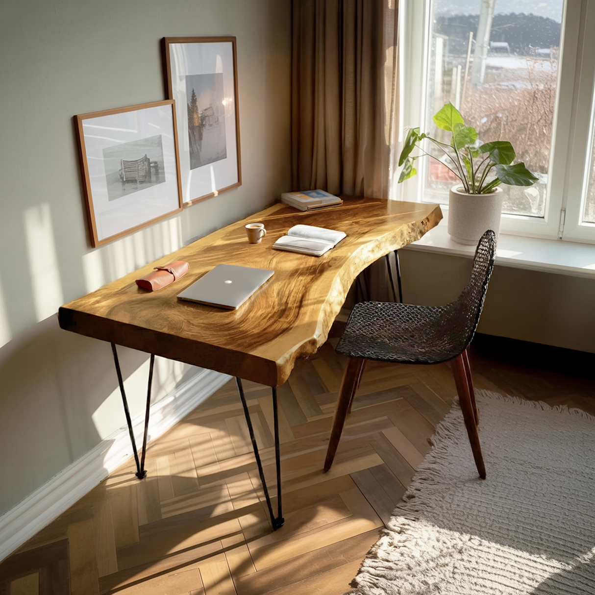 Handcrafted Live Edge Desk For Living Room Style