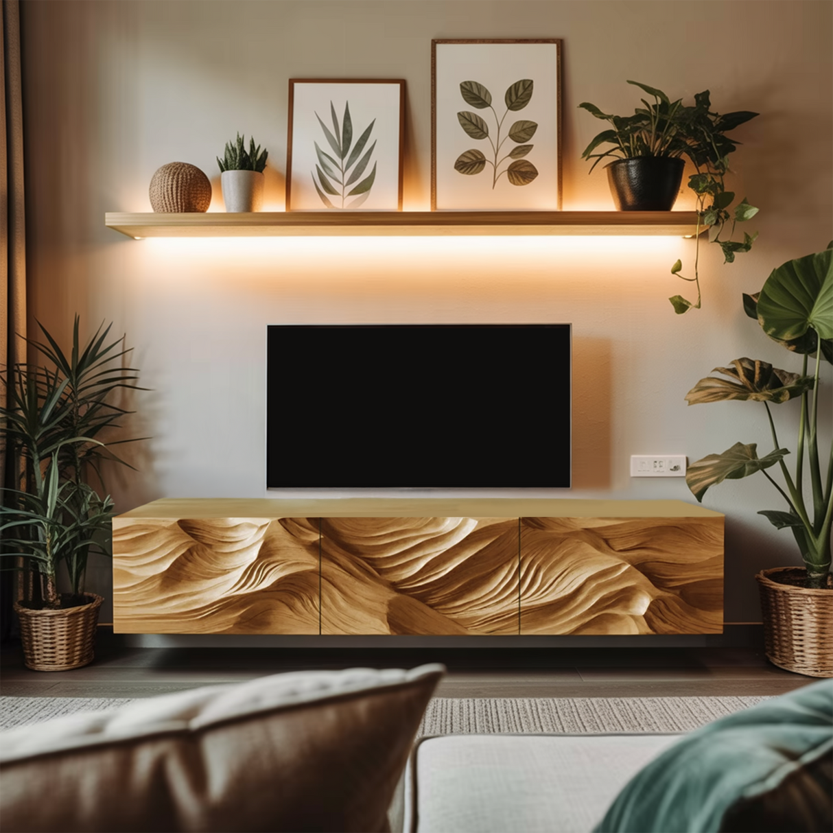 Farmhouse TV Cabinet For Cozy Living Room Decor