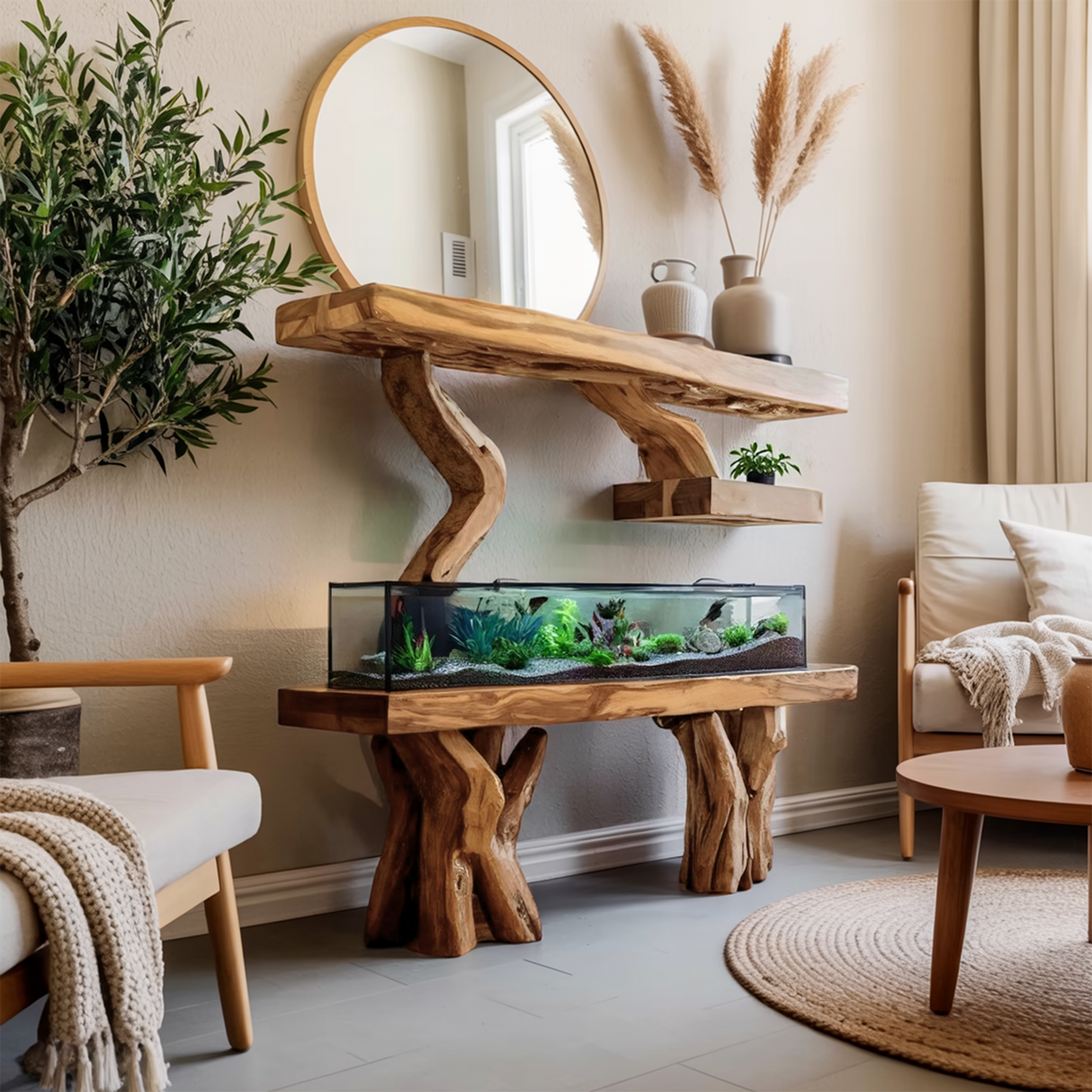 Elegant Aquarium Stand For Stylish Living Space Design