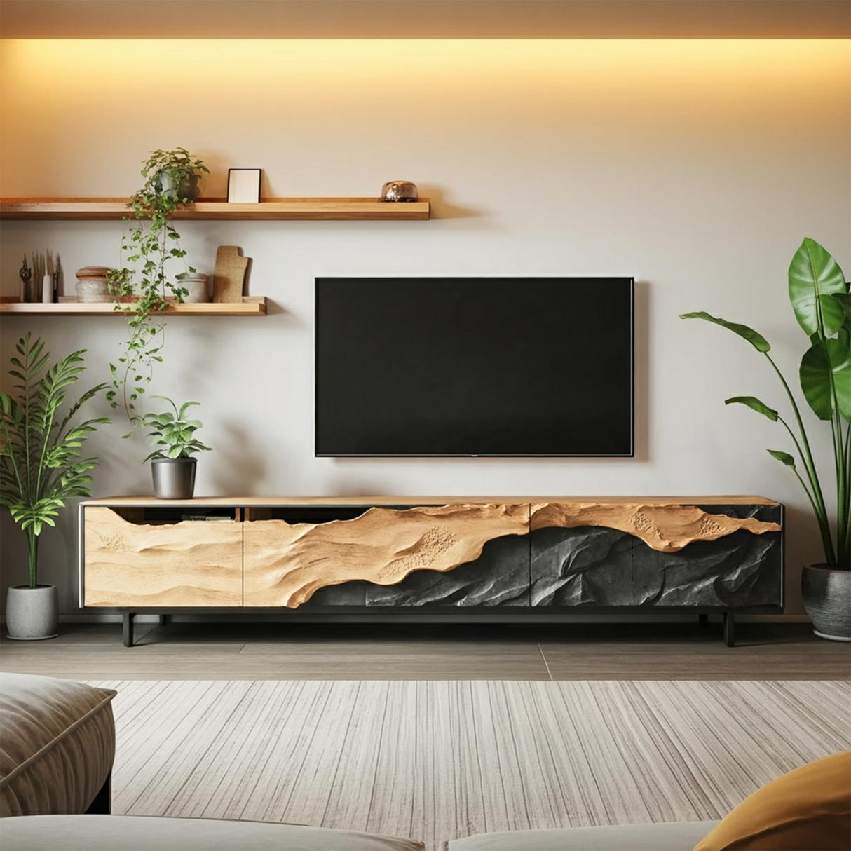 Mid Century TV Console For Modern Living Room