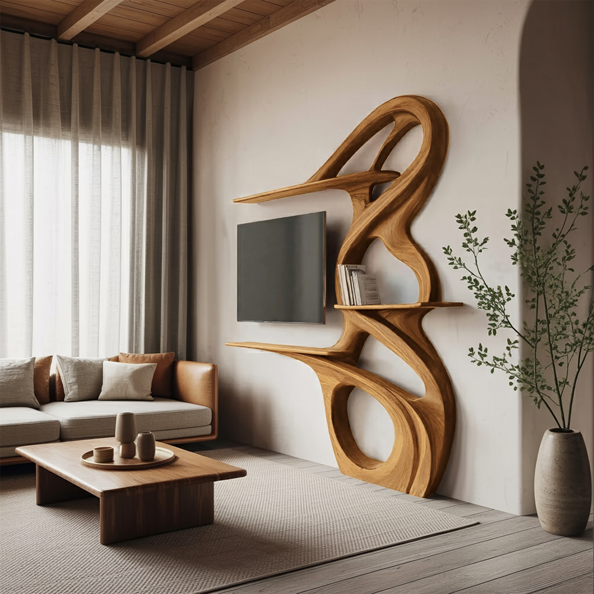 Minimalist TV Shelf Floating For Home Interior