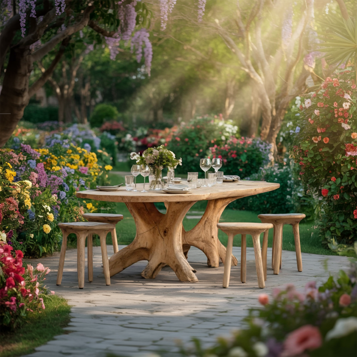 Handcrafted Wooden Dining Table For Furniture Decor