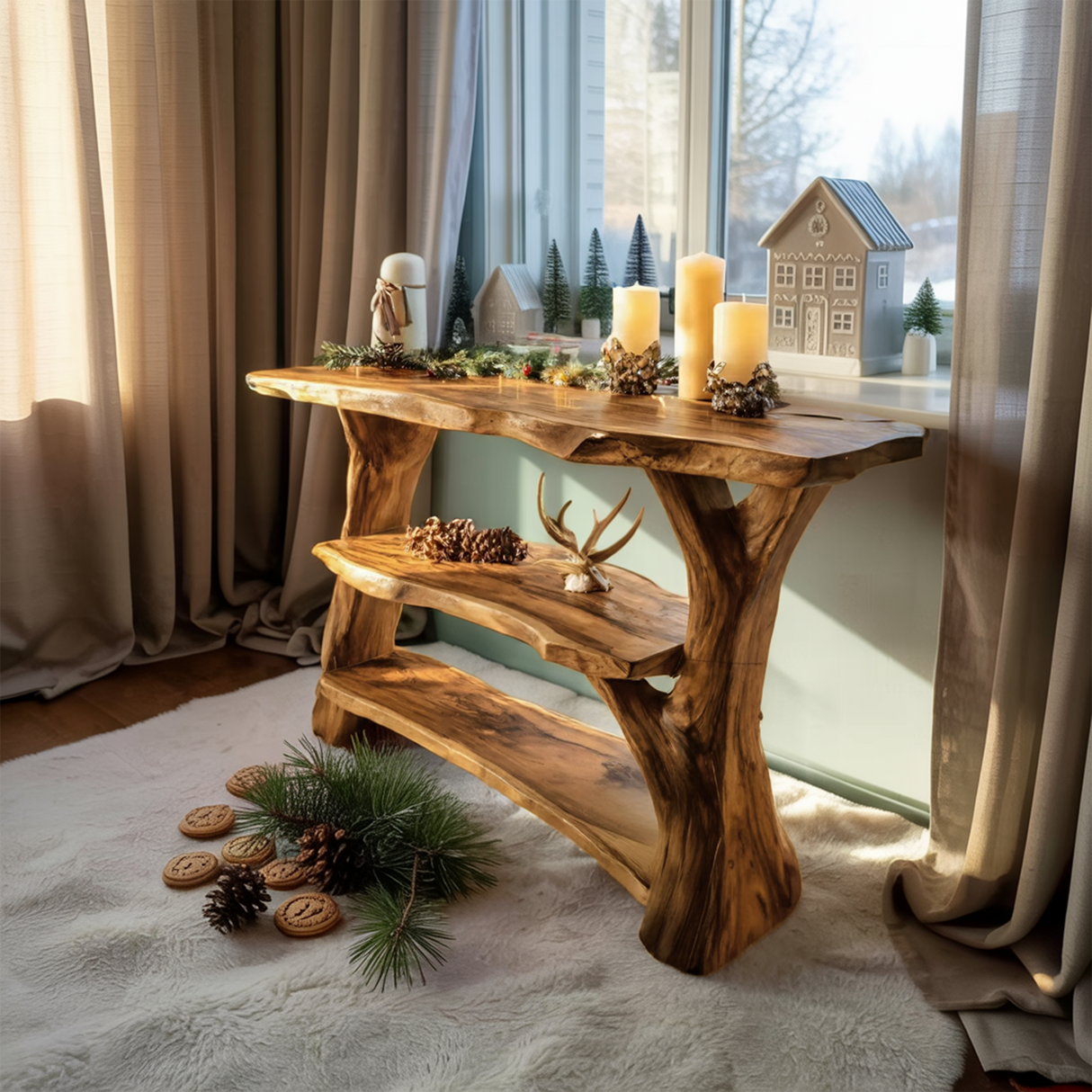 Handcrafted Live Edge Entryway Table For Christmas Bedroom Furniture Decor