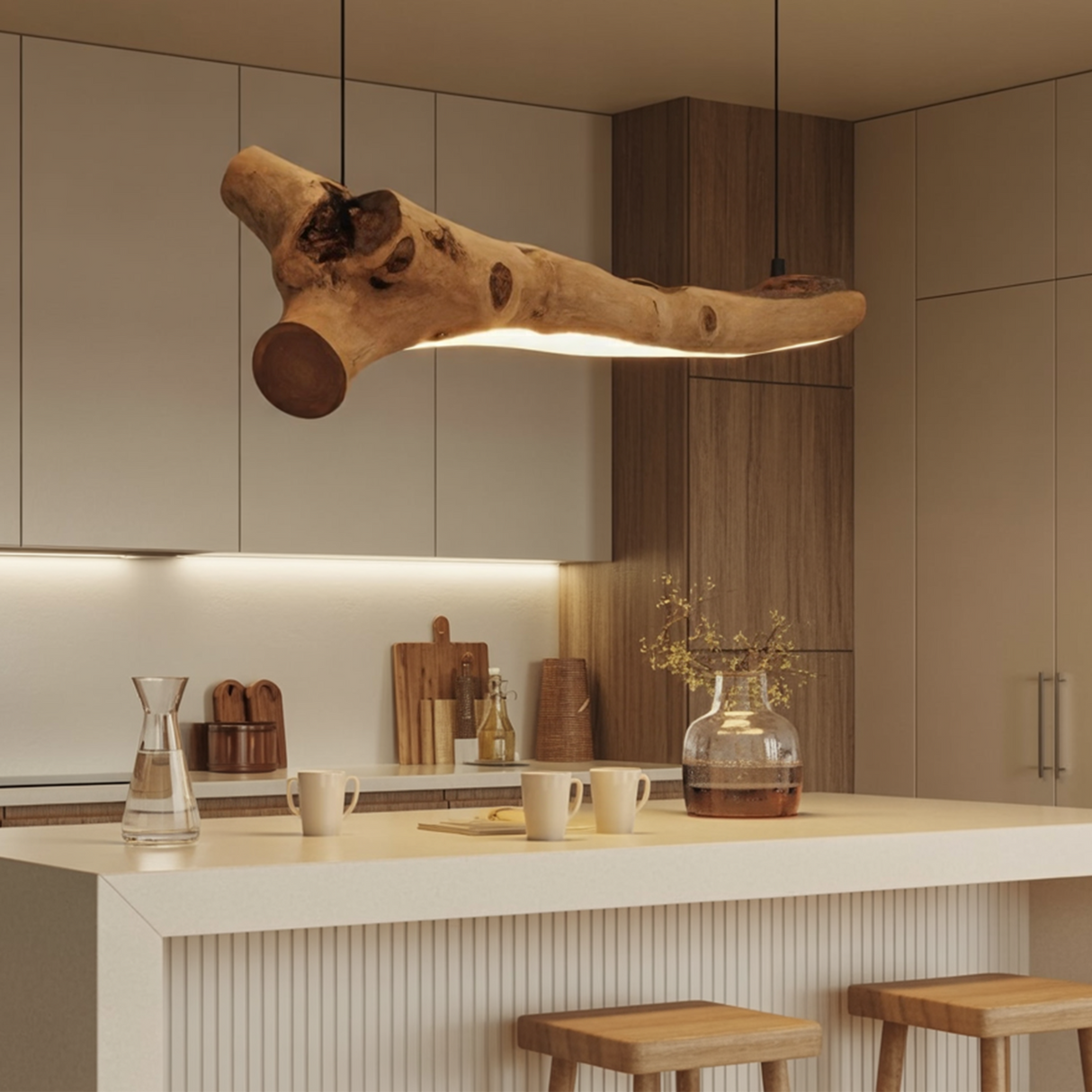 Rustic Hanging Light Fixture Branch Chandelier For Dining Room And Kitchen Island