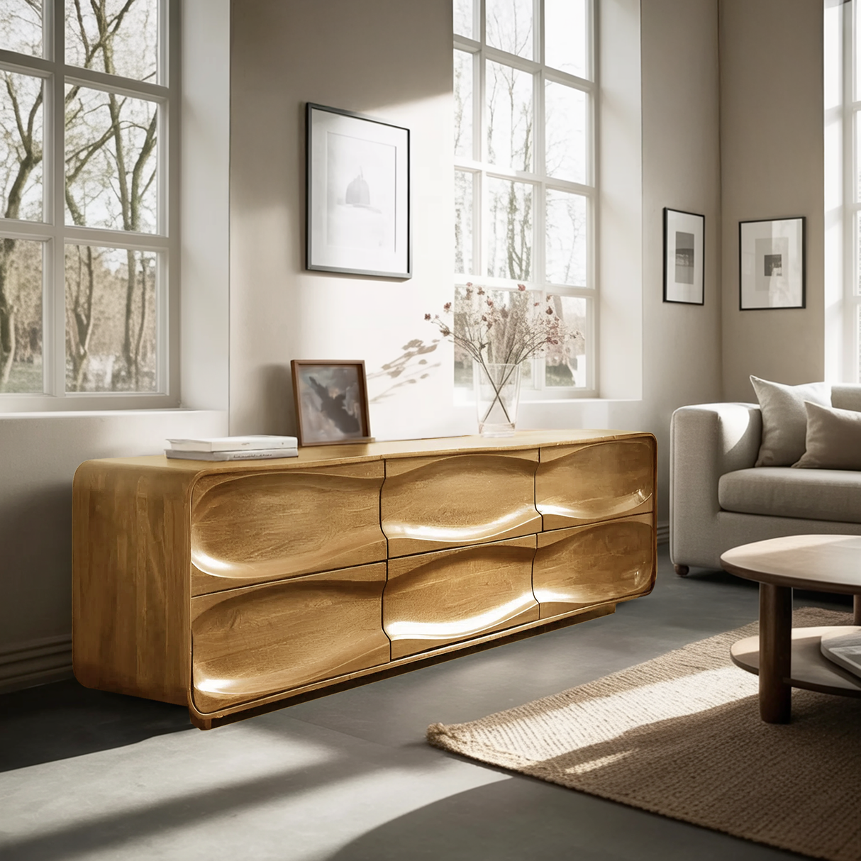 Handcrafted Storage Cabinet For Living Room