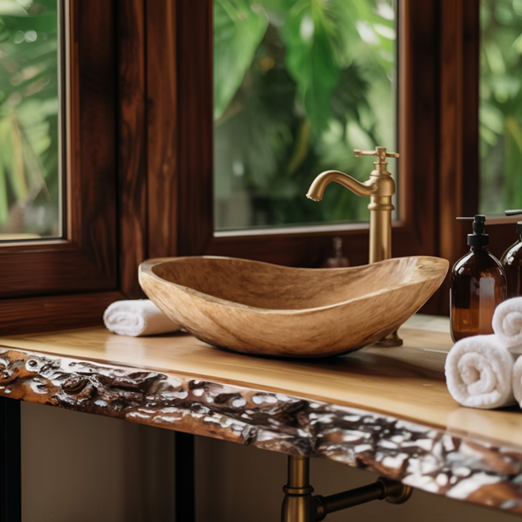 Wood Wash Basin Rustic Design For Farmhouse Bathroom