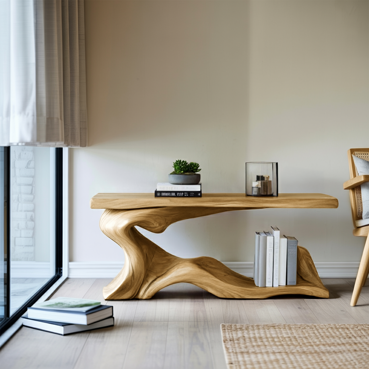 Rustic Live Edge Desk Entryway Design