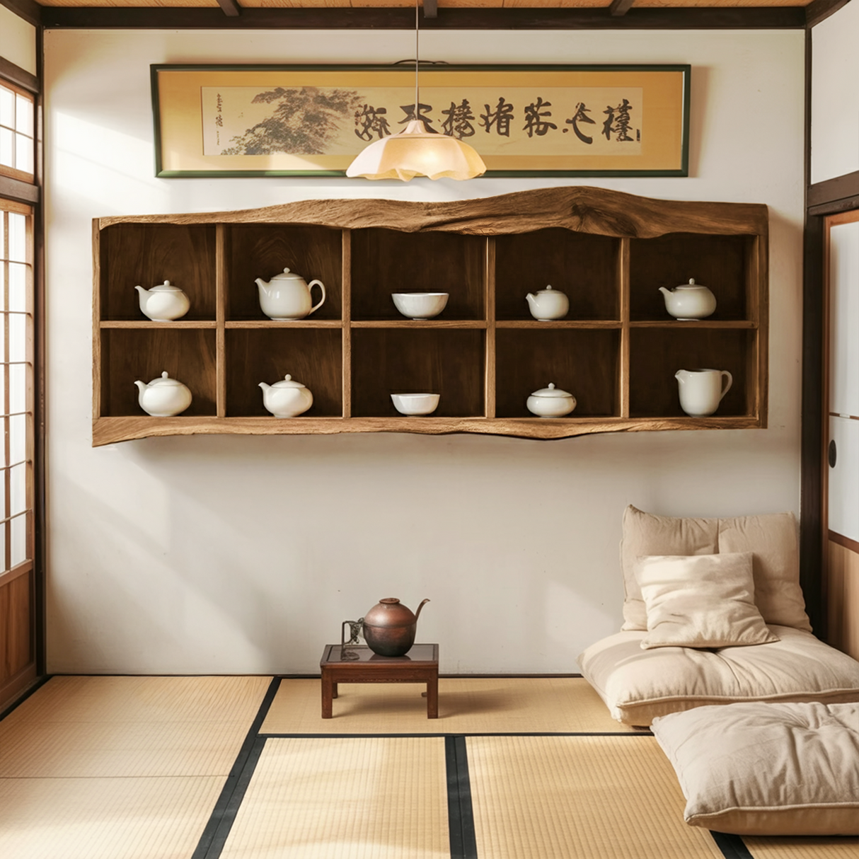 Handcrafted Live Edge Floating Shelf For Living Room Use