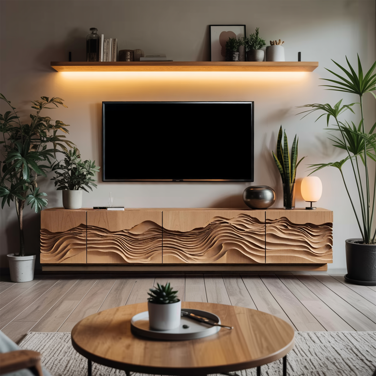 Mid Century TV Console Table For Living Room Design