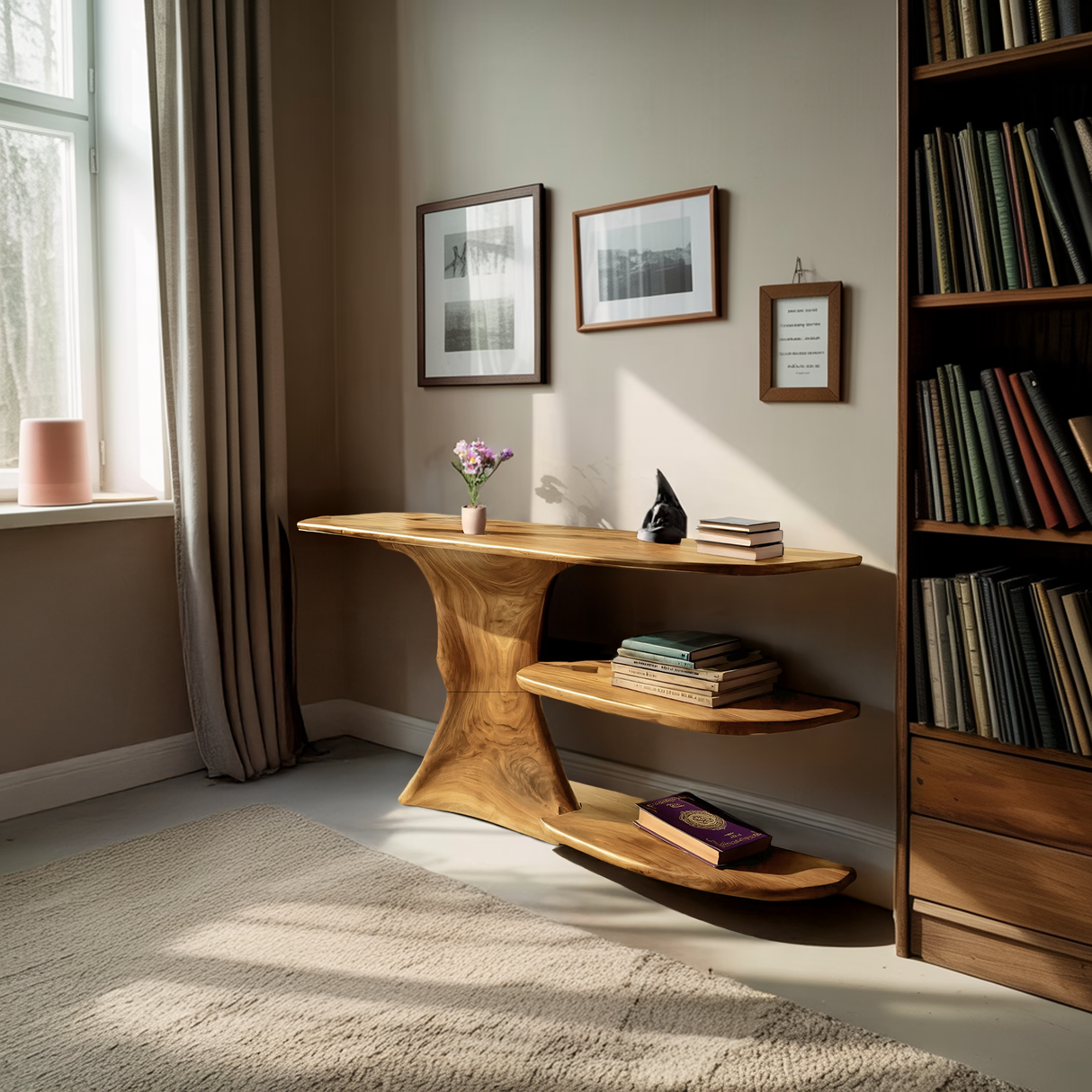 Modern Solid Wood Entryway Table For Home Organization