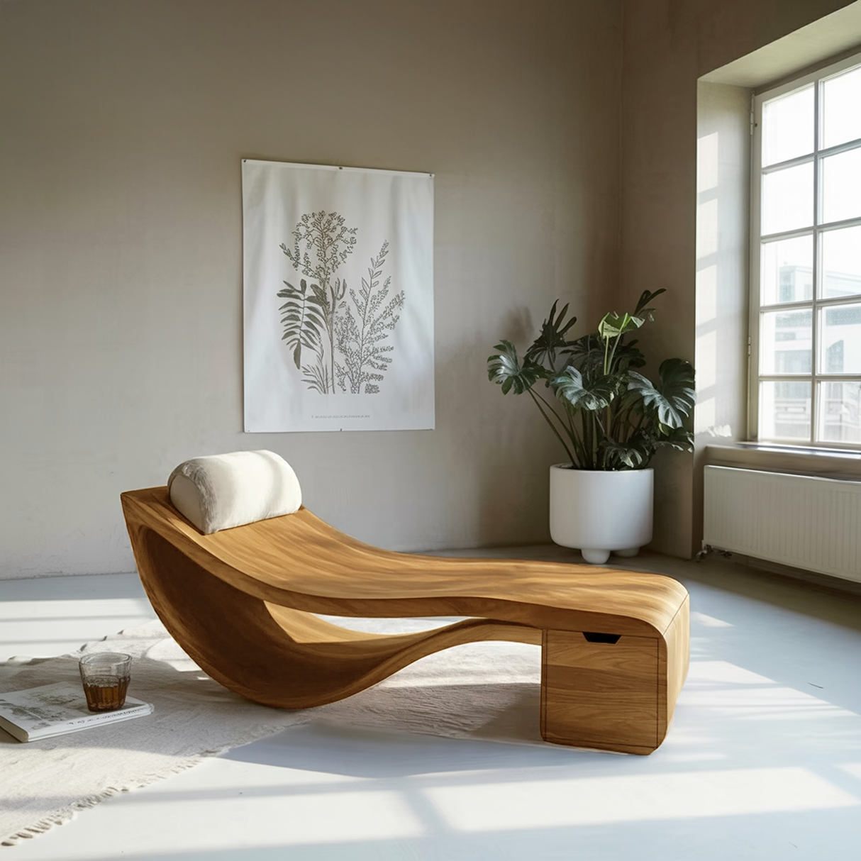 Organic Sculptural Chaise Lounge Chair For Living Room