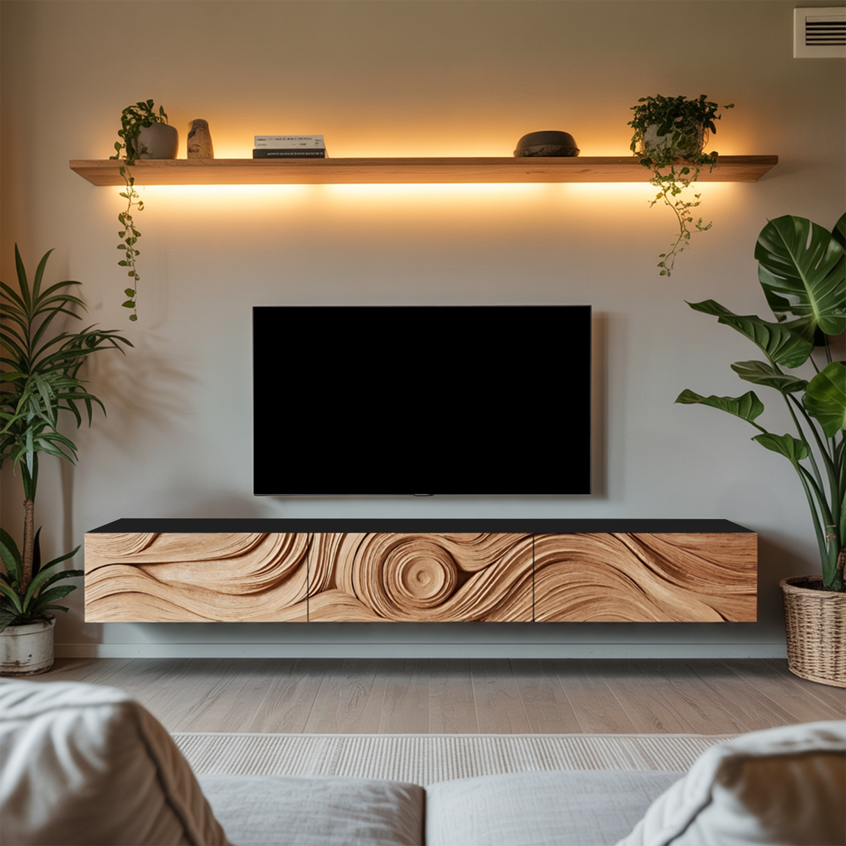 Farmhouse Wooden TV Console For Furniture Decor