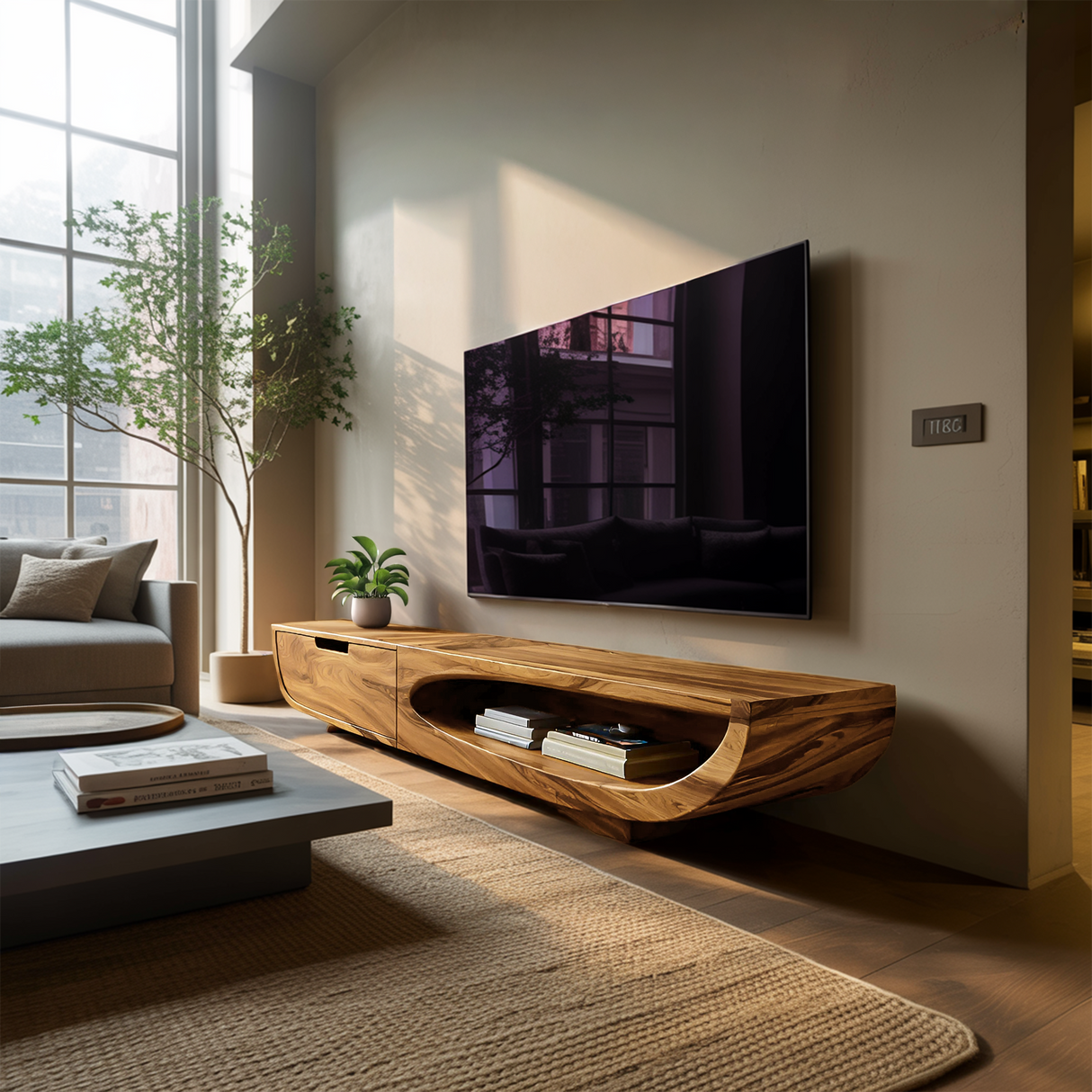 Modern TV Cabinet With Integrated Drawers For Living Room