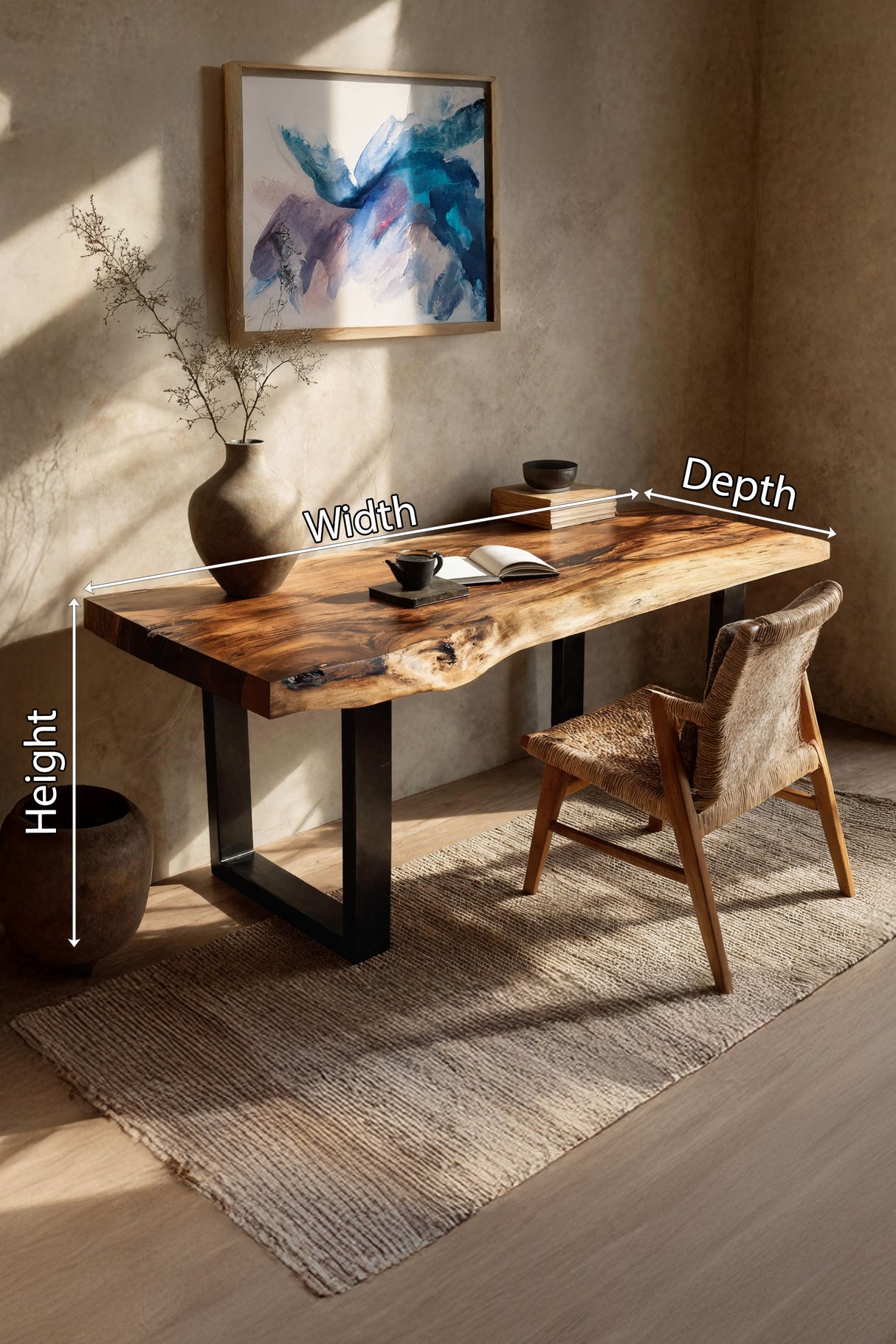 Handcrafted Wooden Tabletop For Modern Bedroom Decor