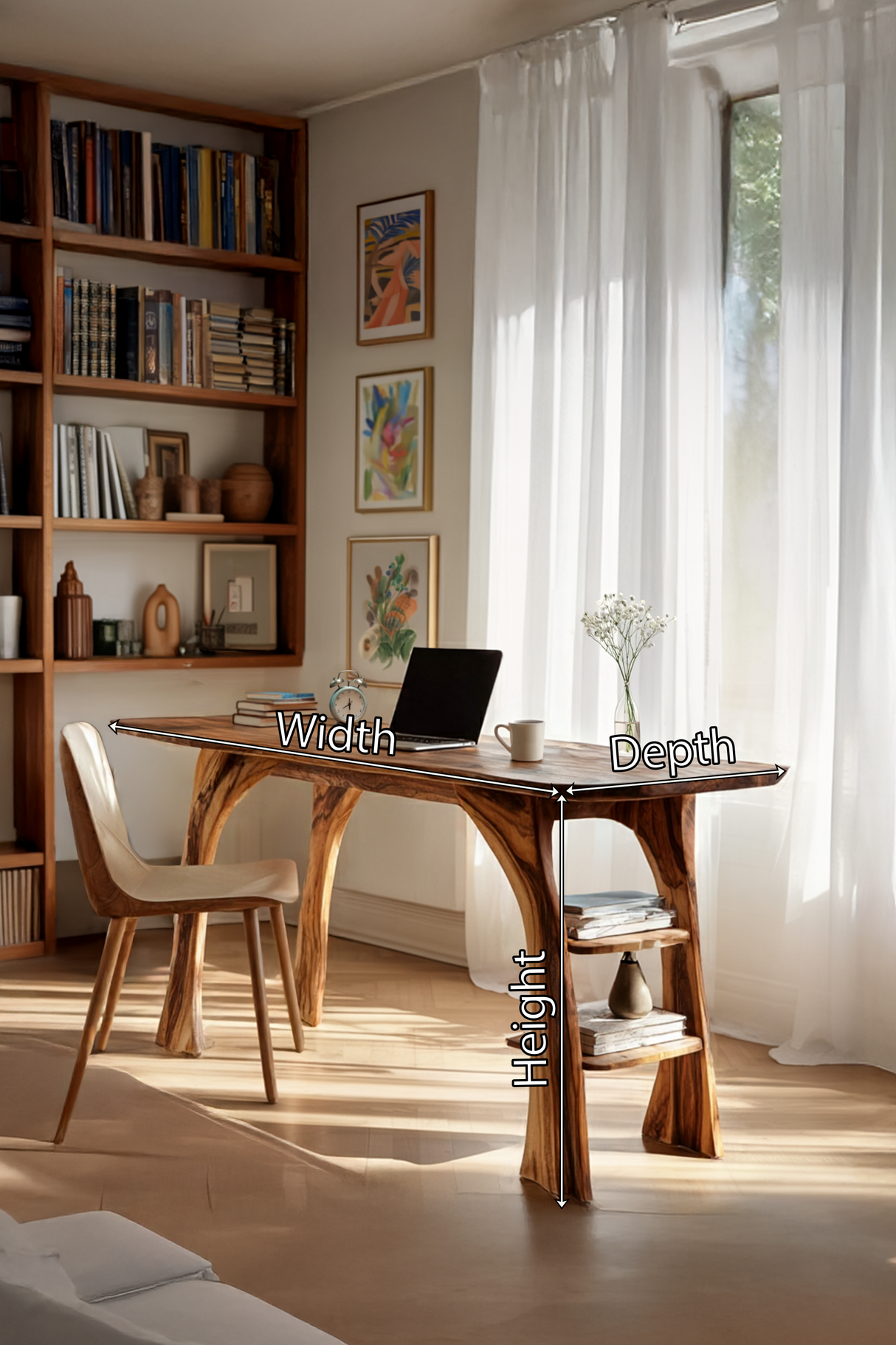 Farmhouse Solid Wood Desk For Bedroom Or Creative Workspace