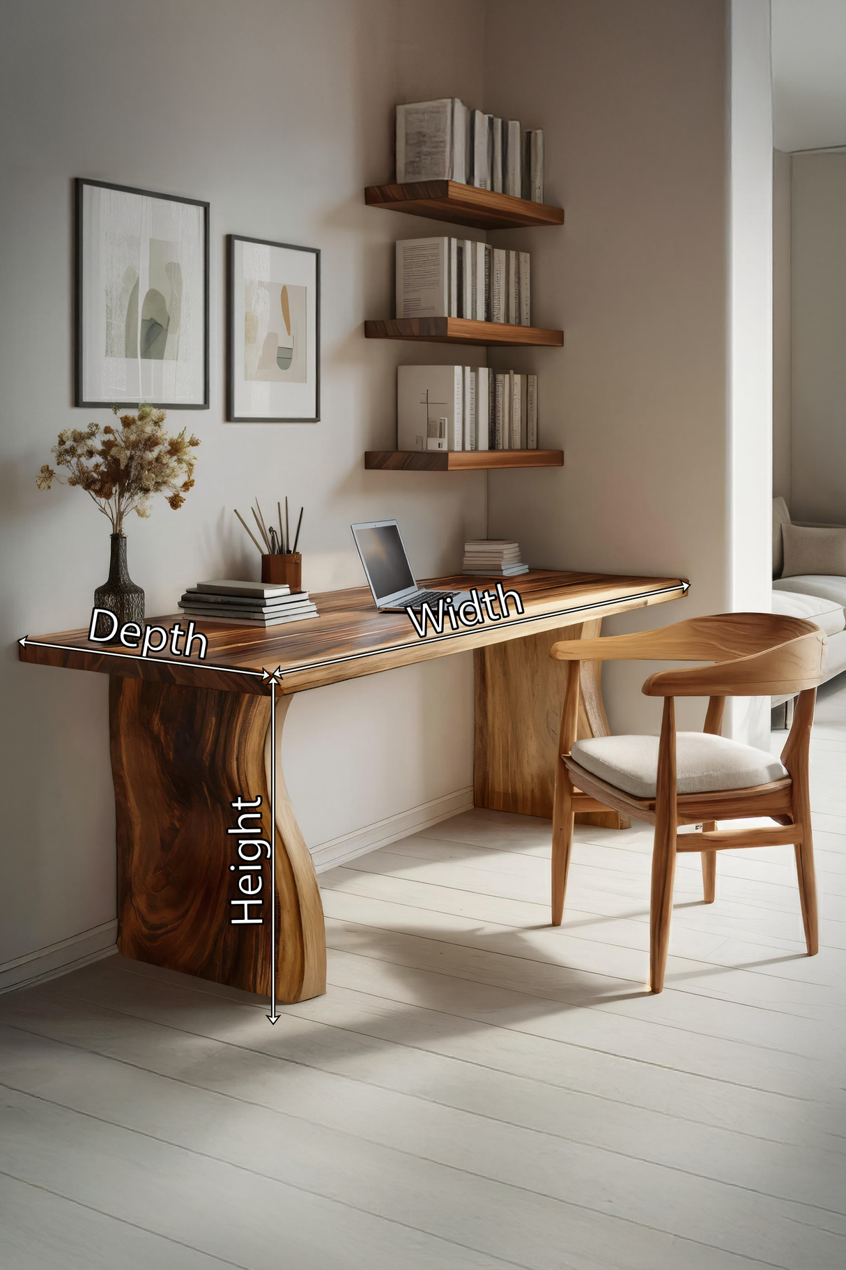 Handcrafted Solid Wood Desk For Reading And Work Area