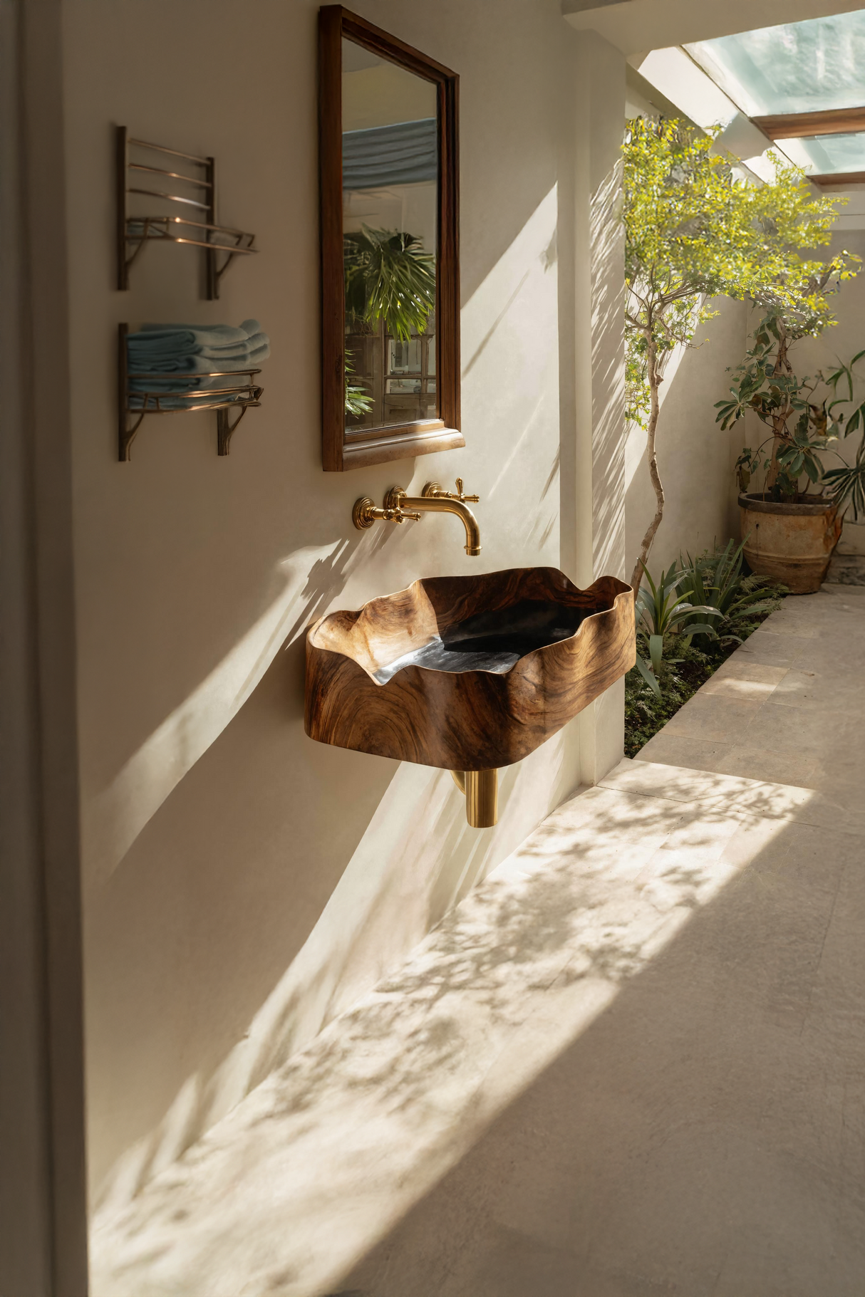 Farmhouse Solid Wood Vanity Sink For Bathroom Furniture Design