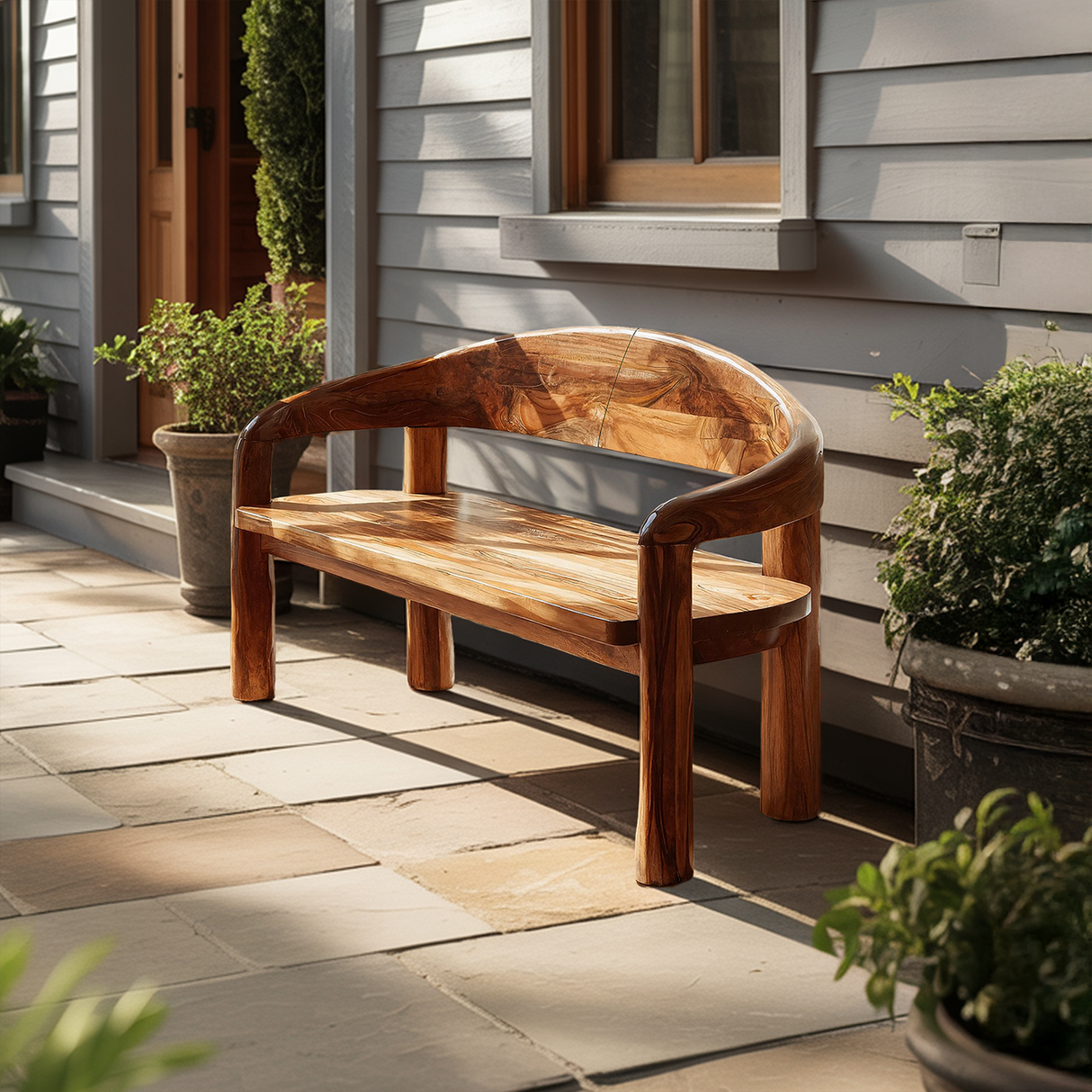 Solid Wood Live Edge Entryway Bench For Modern Interiors