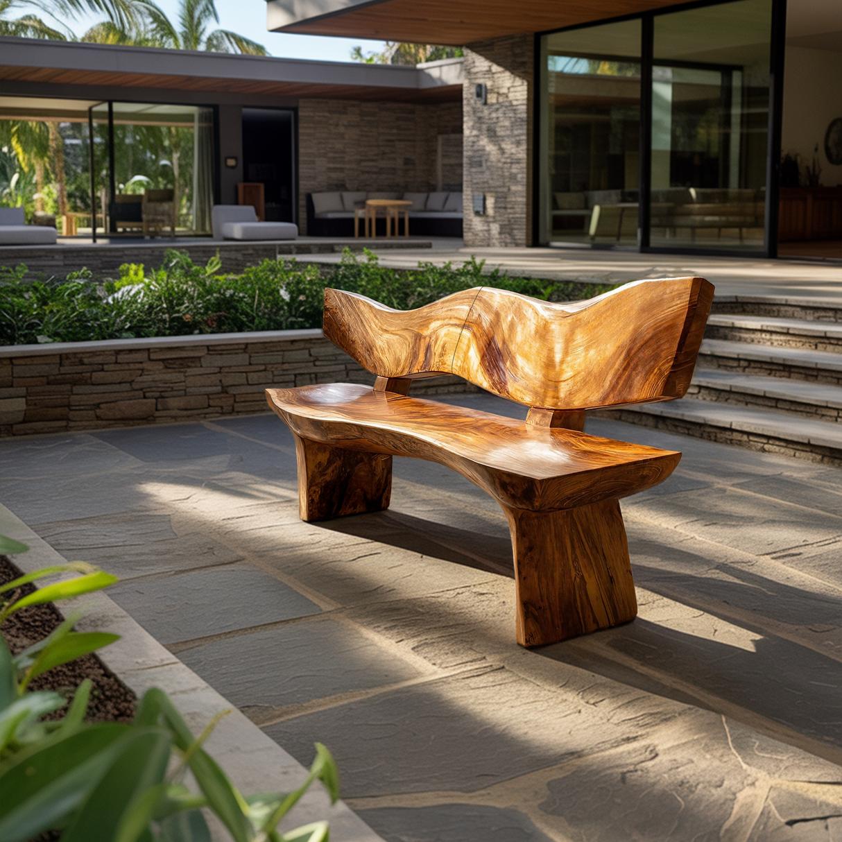 Live Edge Wood Entryway Bench For Natural Home Interiors