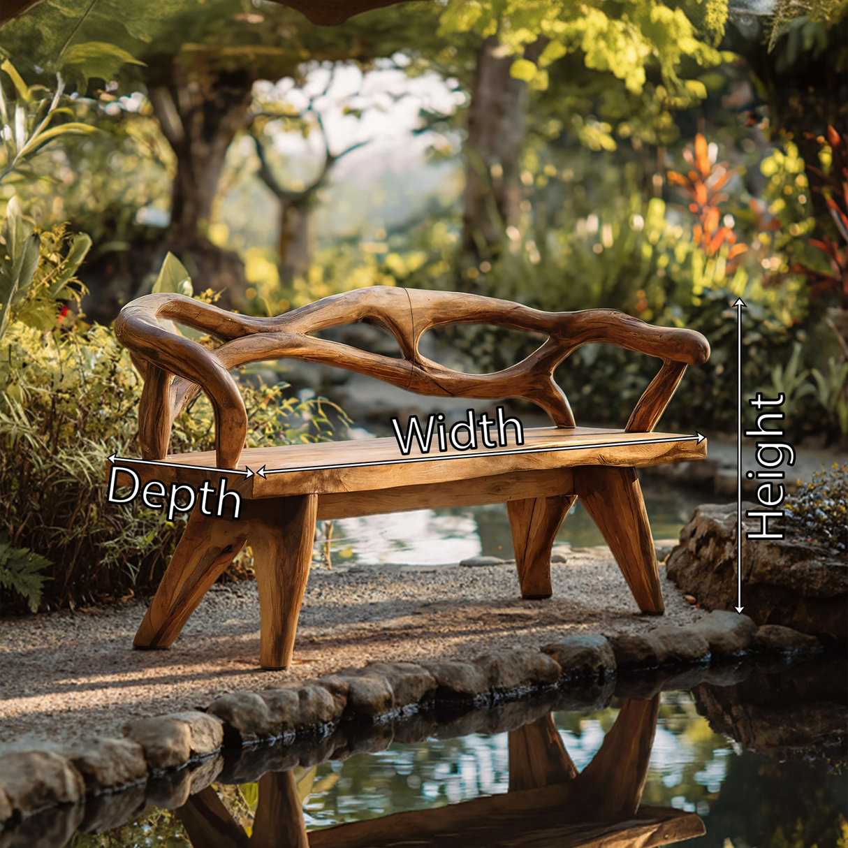 Natural Solid Wood Entryway Bench For Hallway Interior