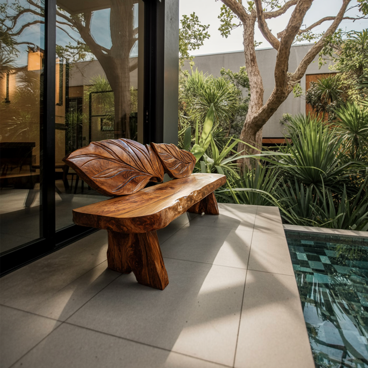 Live Edge Solid Wood Bench For Entryway Interior Decor