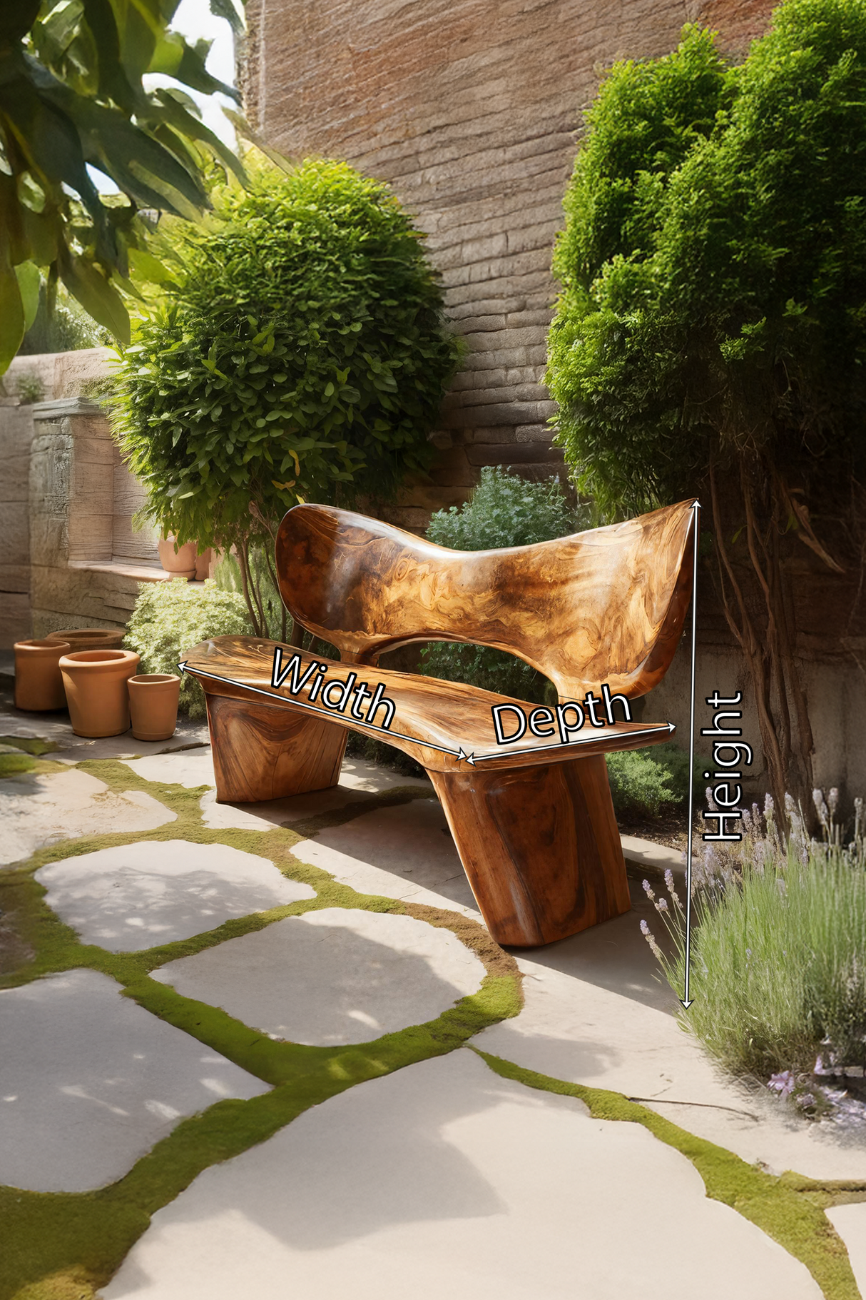 Handcrafted Outdoor Wooden Bench For Serene Garden Corners