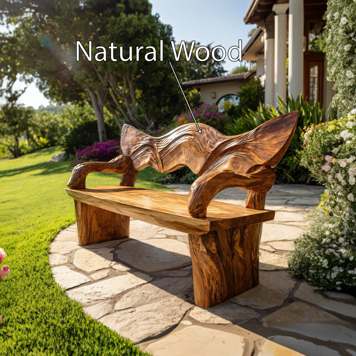 Rustic Live Edge Wood Bench For Entryway Interior Space