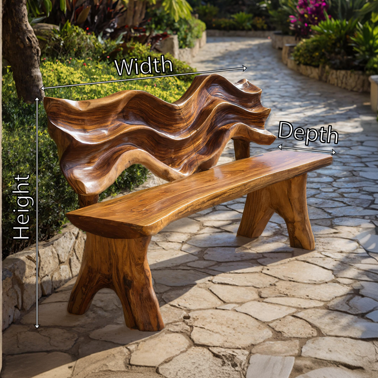 Rustic Live Edge Bench For Entryway Accent Seating