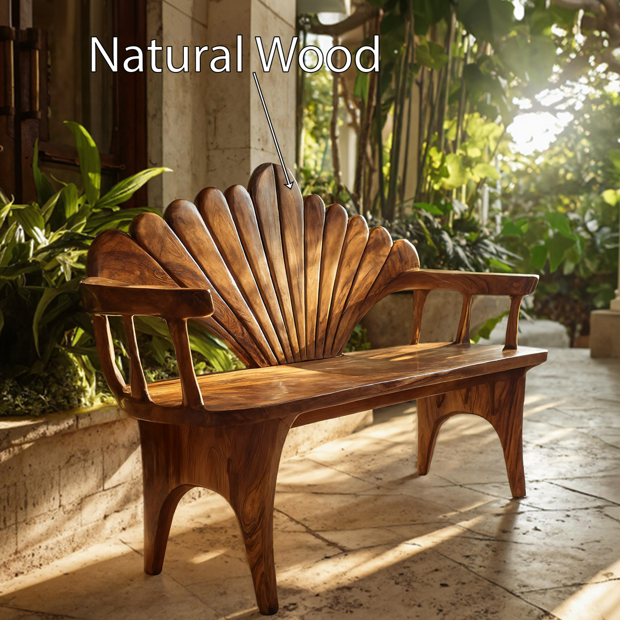 Natural Solid Wood Entryway Bench For Foyer Decor